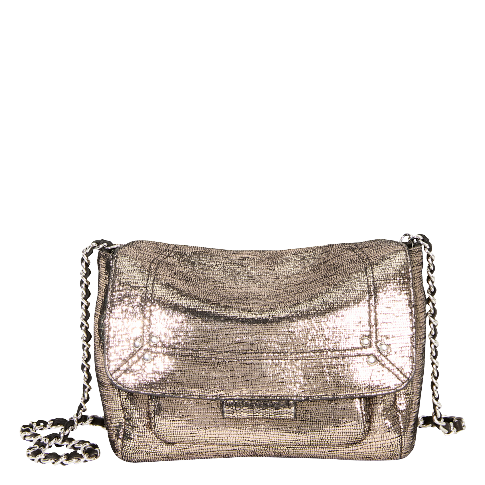 Mini leather shoulder bag JEROME DREYFUSS Silver