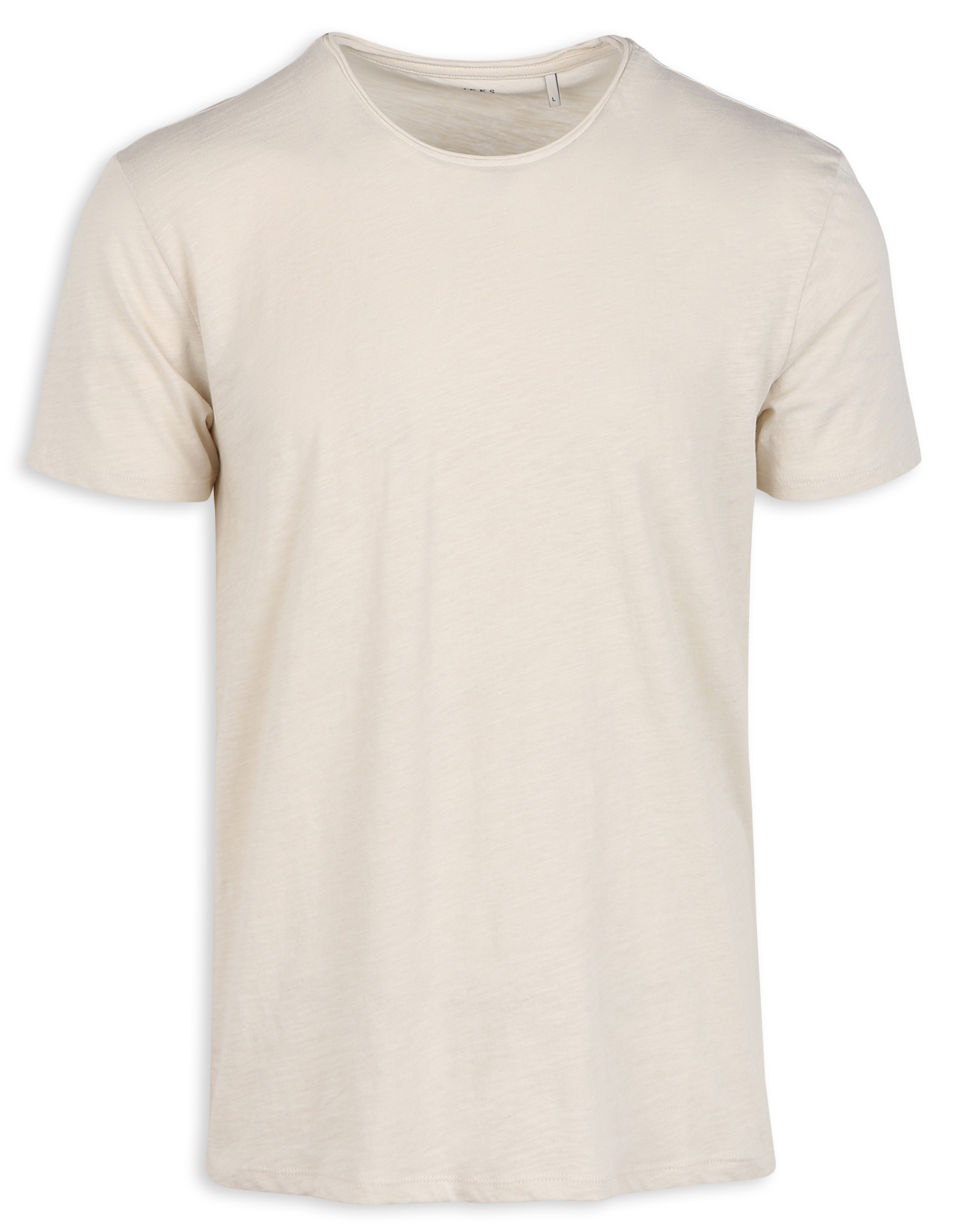 Tee-shirt col rond en coton flammé IKKS Blanc