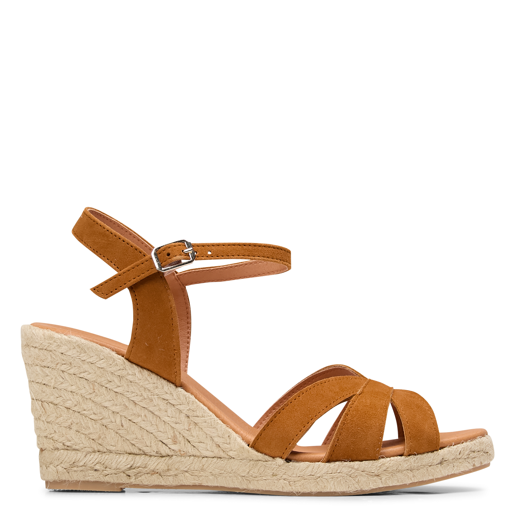 Leder-Espadrilles mit Absatz MELLOW YELLOW Braun