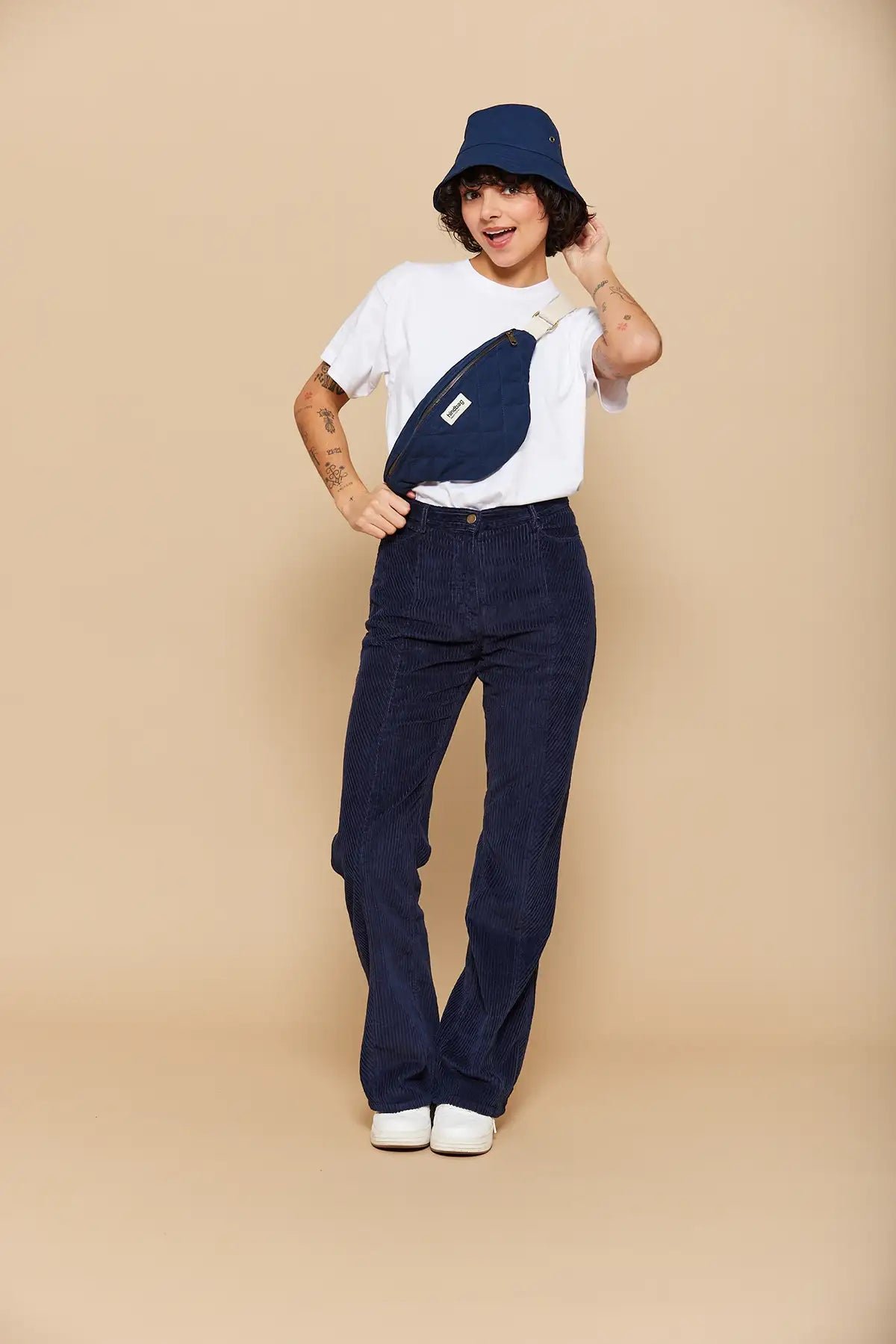 Cotton waist bag Blue