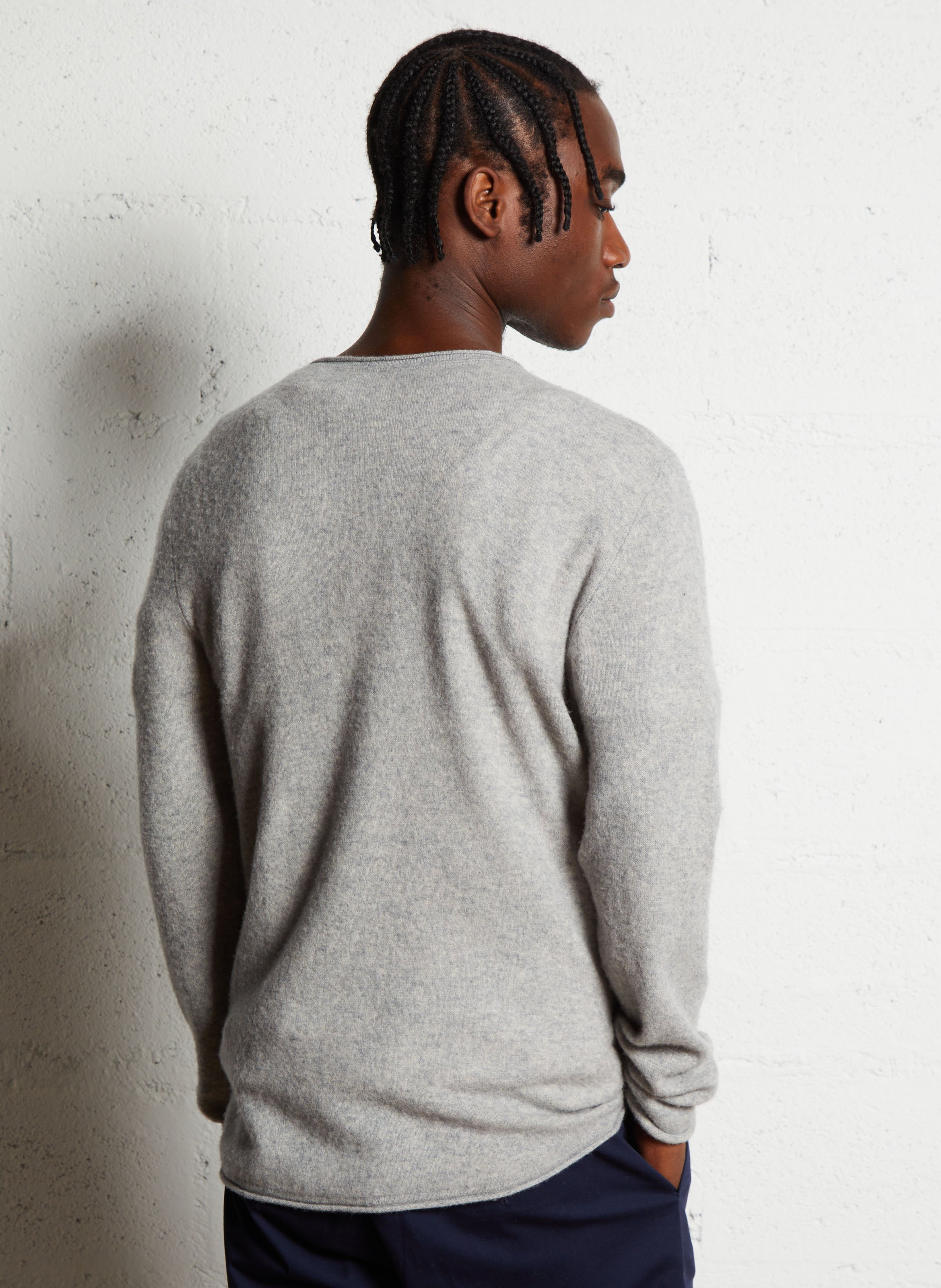 Straight round-neck wool-blend sweater AMERICAN VINTAGE Grey