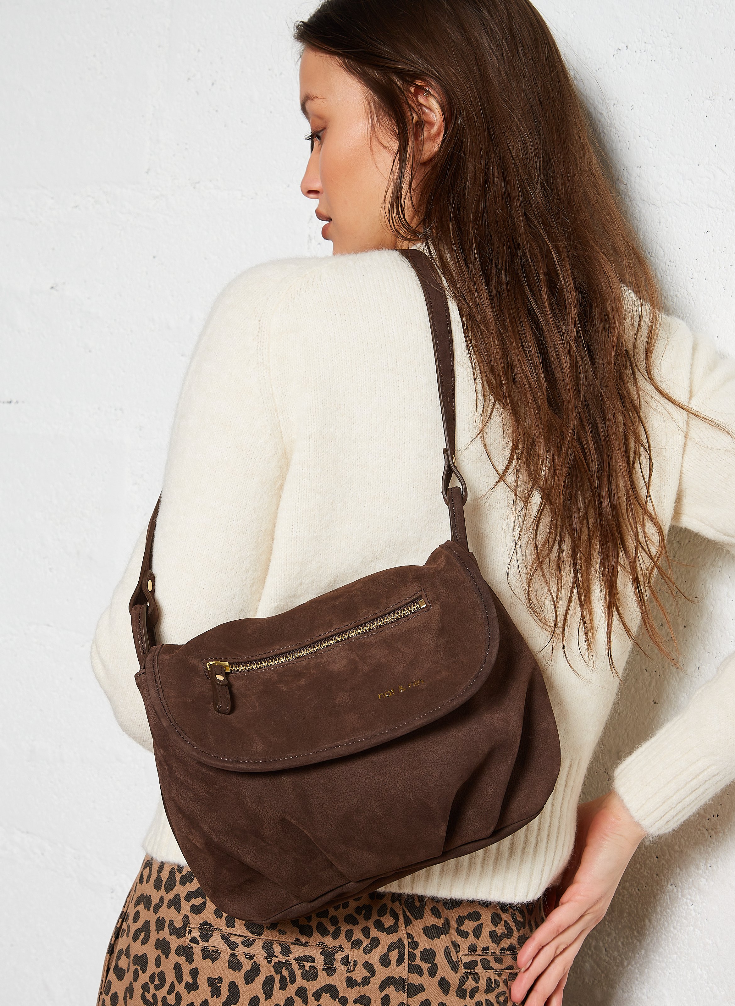 Besace en cuir NAT & NIN Marron