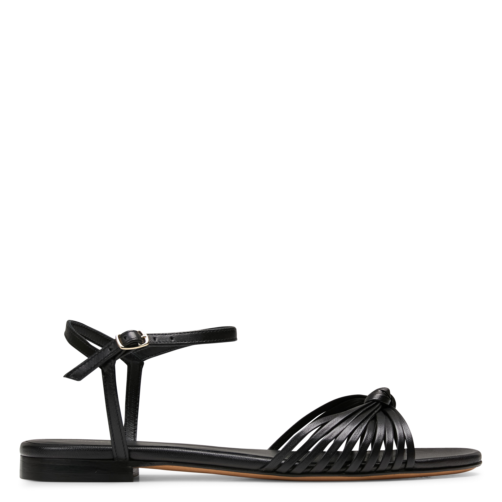 Sandales plates en cuir RIVECOUR Noir