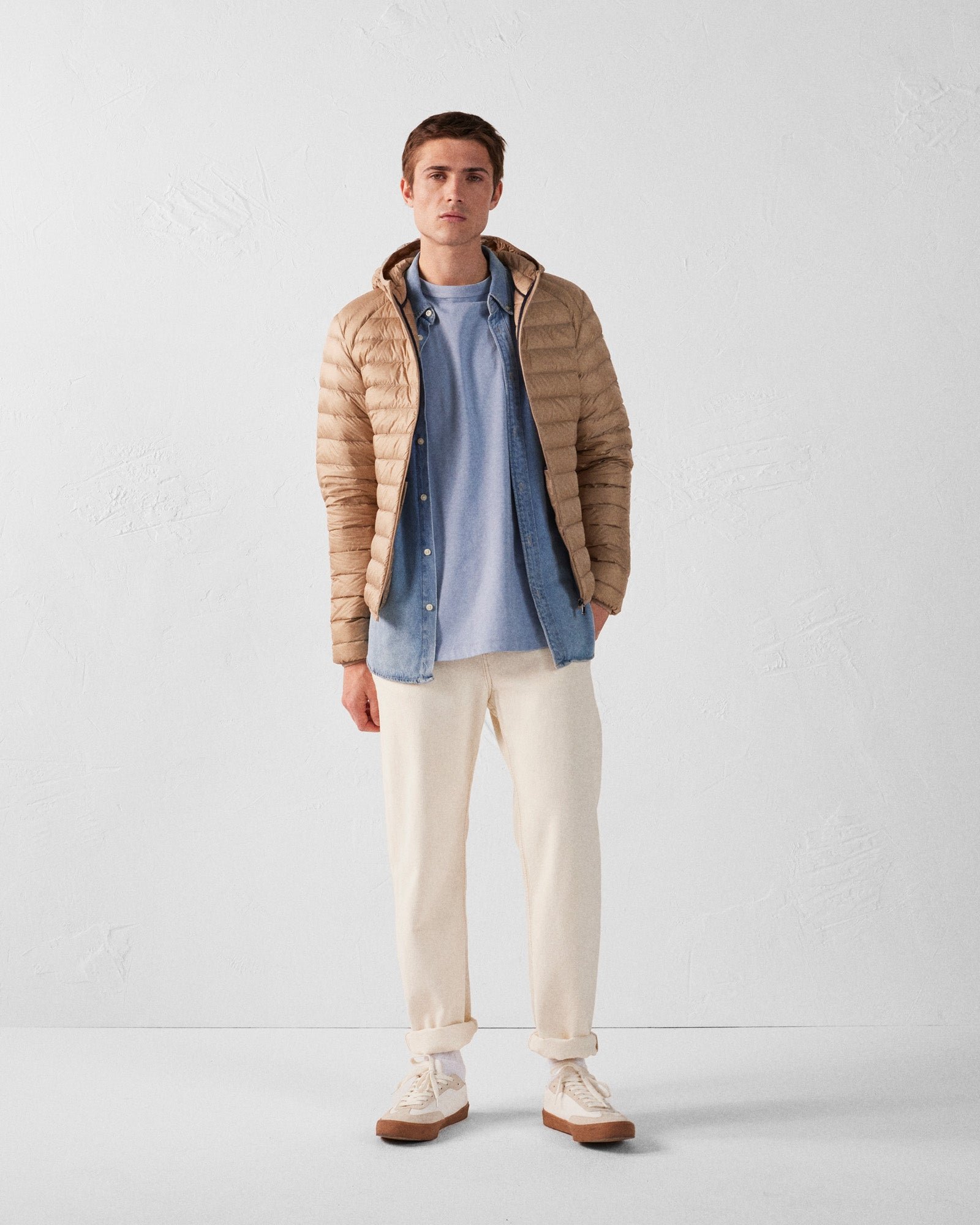 Lightweight hooded puffer jacket nico JOTT Beige