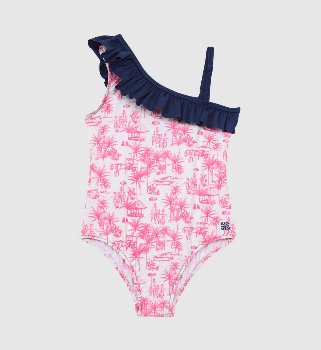 One-piece swimsuit - Balinese canvas GILI'S Pink