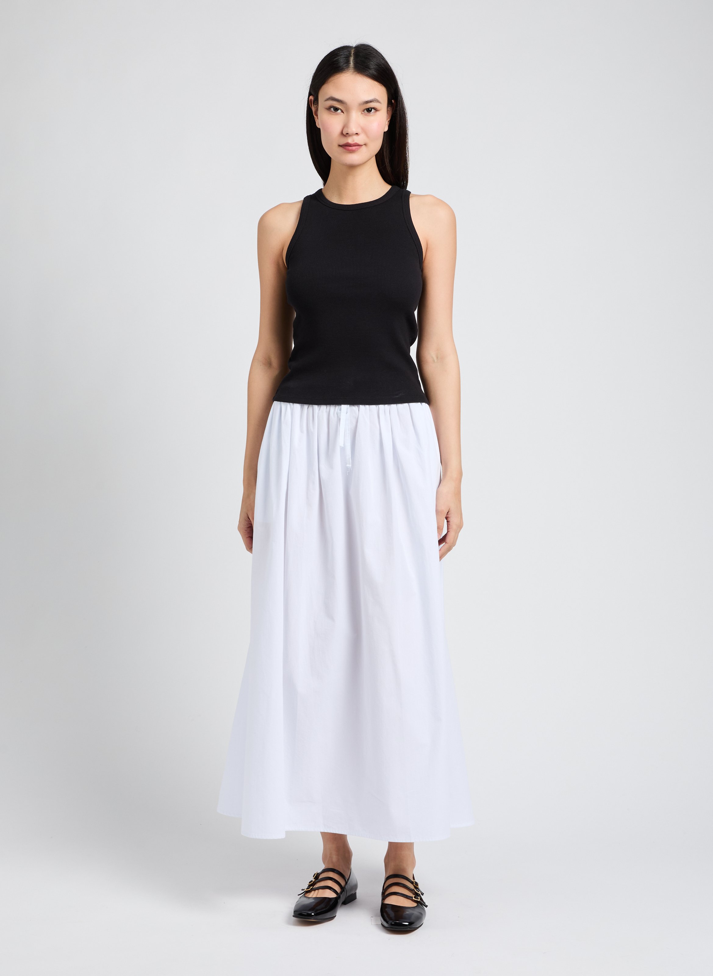 Ribbed cotton tank top SAISON 1865 Black