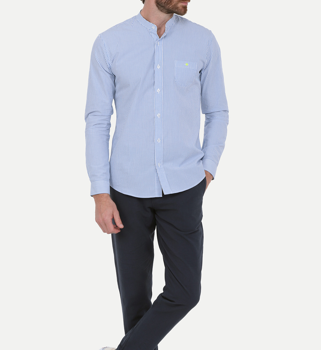 Cotton seersucker shirt GILI'S Blue