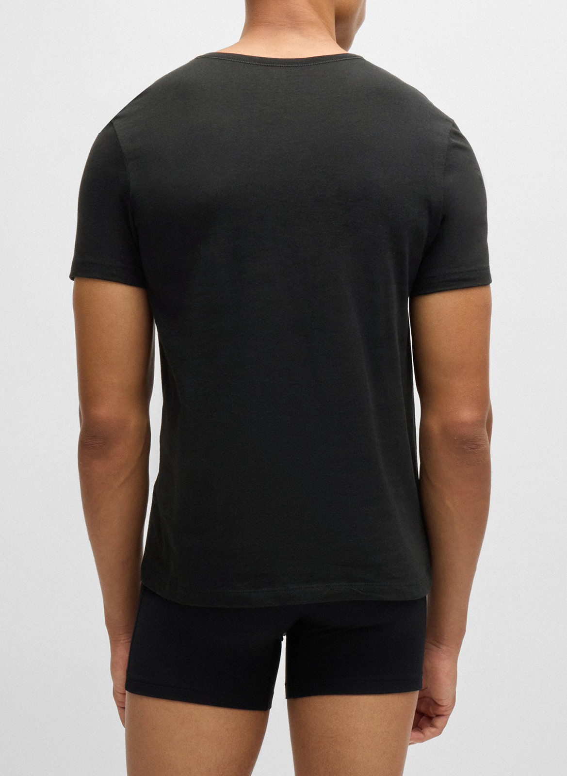 Pack of 3 round-neck cotton T-shirts BOSS Beige