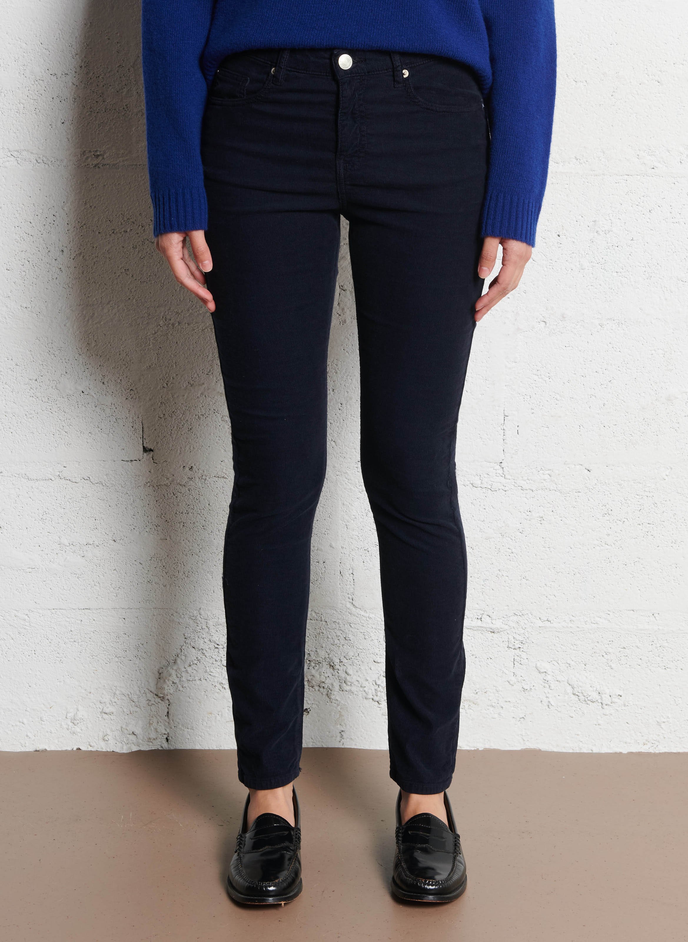 Pantalon van katoenm&eacute;lange met smalle pijp ACQUAVERDE