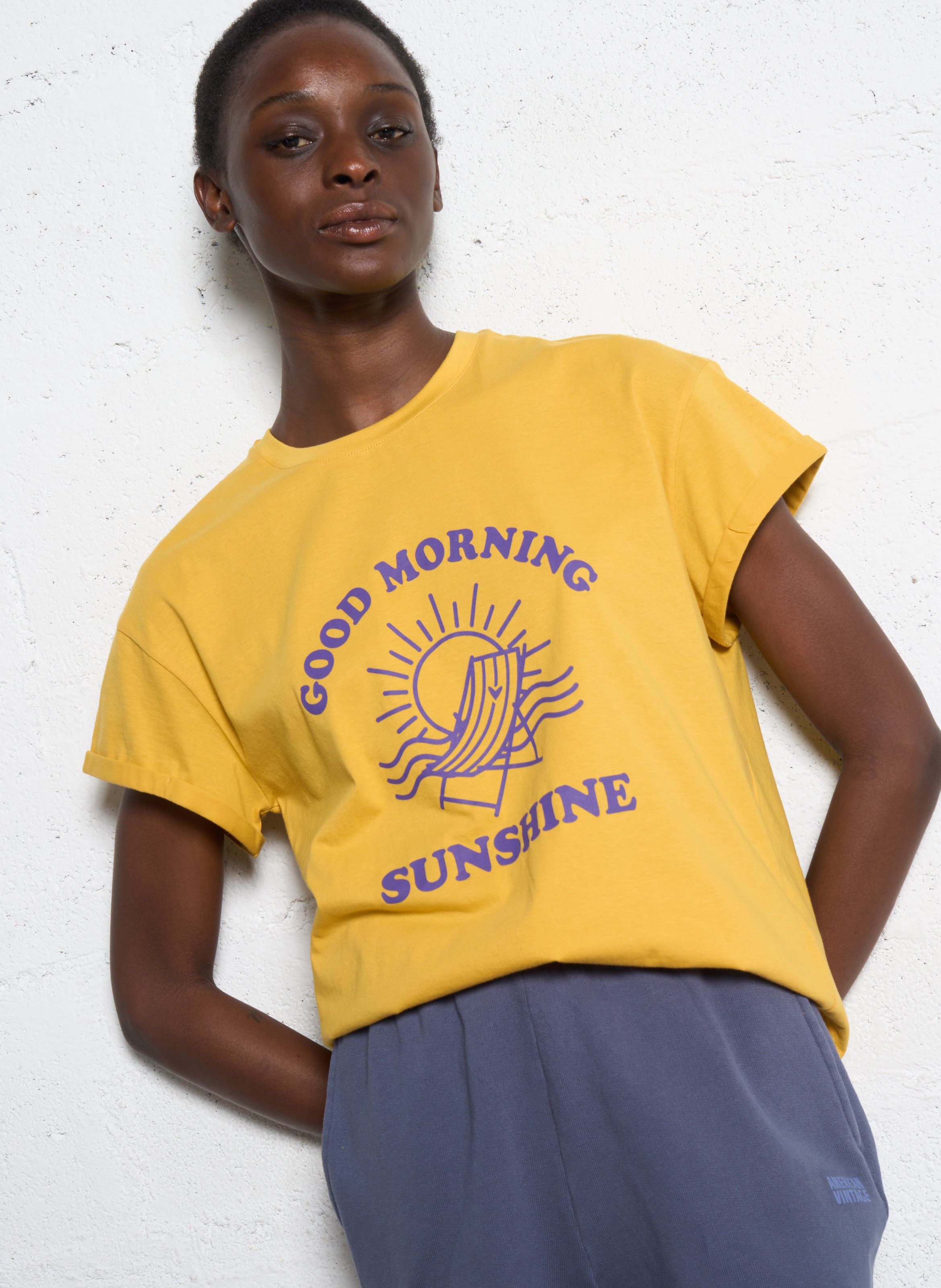 Tee-shirt droit en coton I CODE Jaune