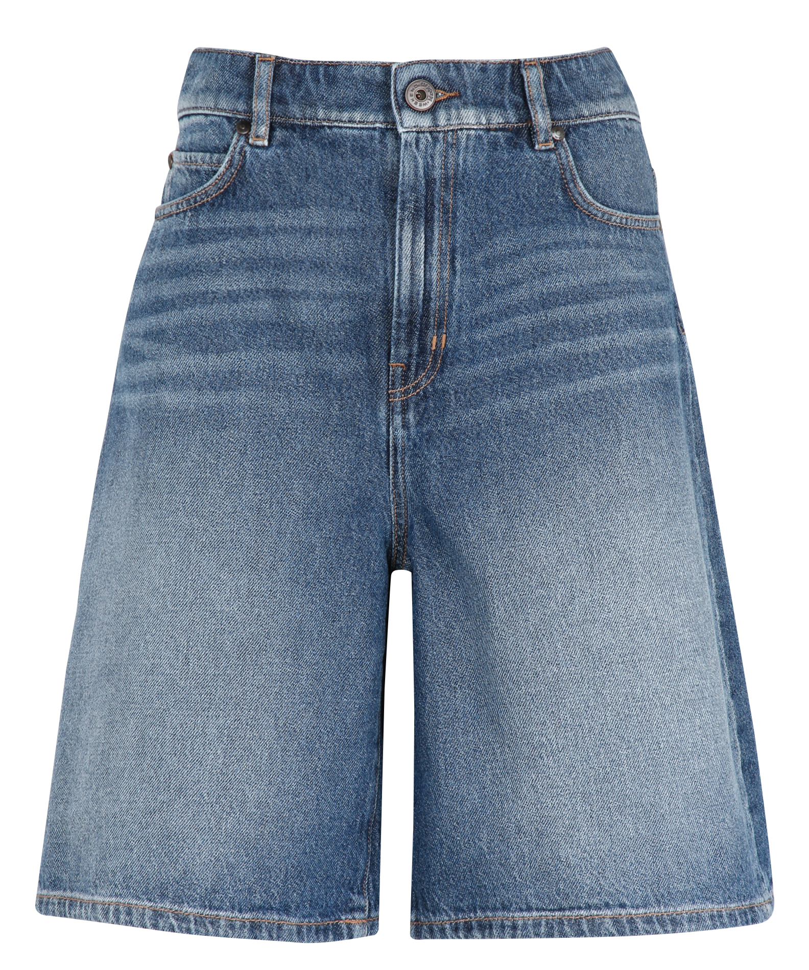 Bermuda délavé large en denim MAX MARA WEEK END Bleu