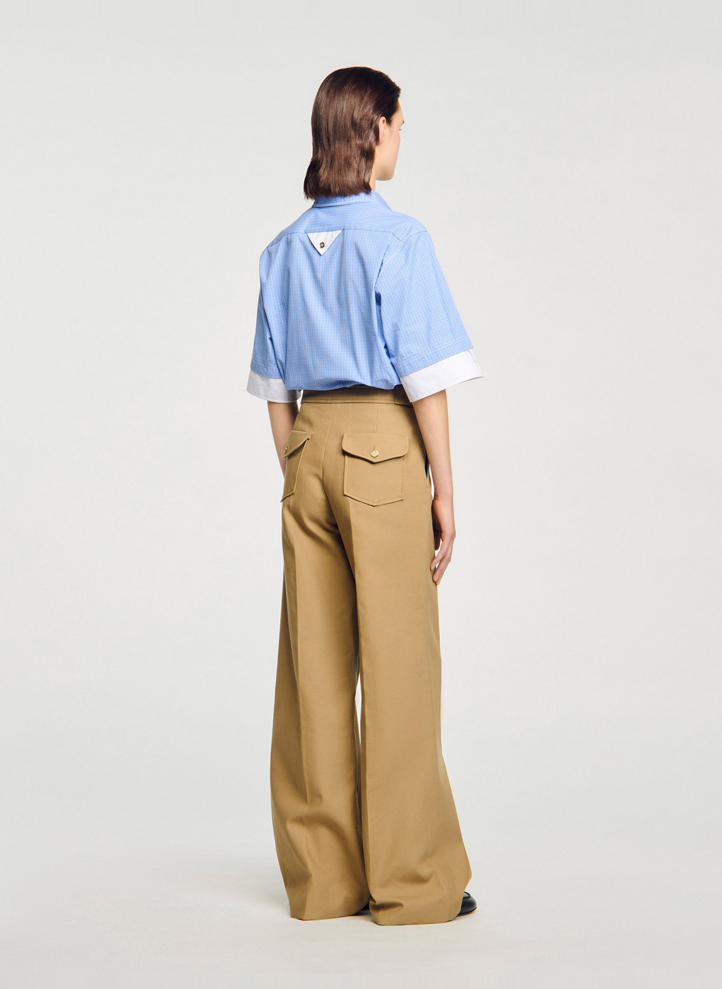 Pantalón ancho de sastre de algodón 34