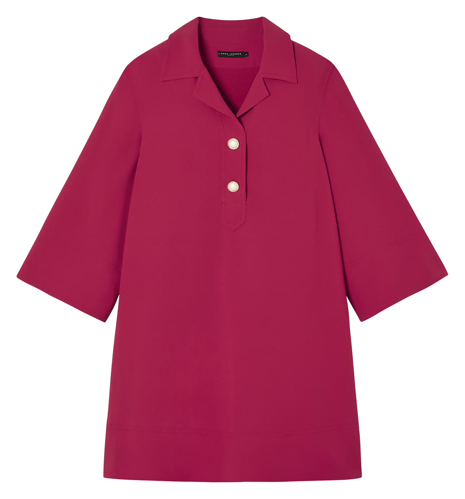 Short straight dress with 3/4 flared sleeves TARA JARMON Red