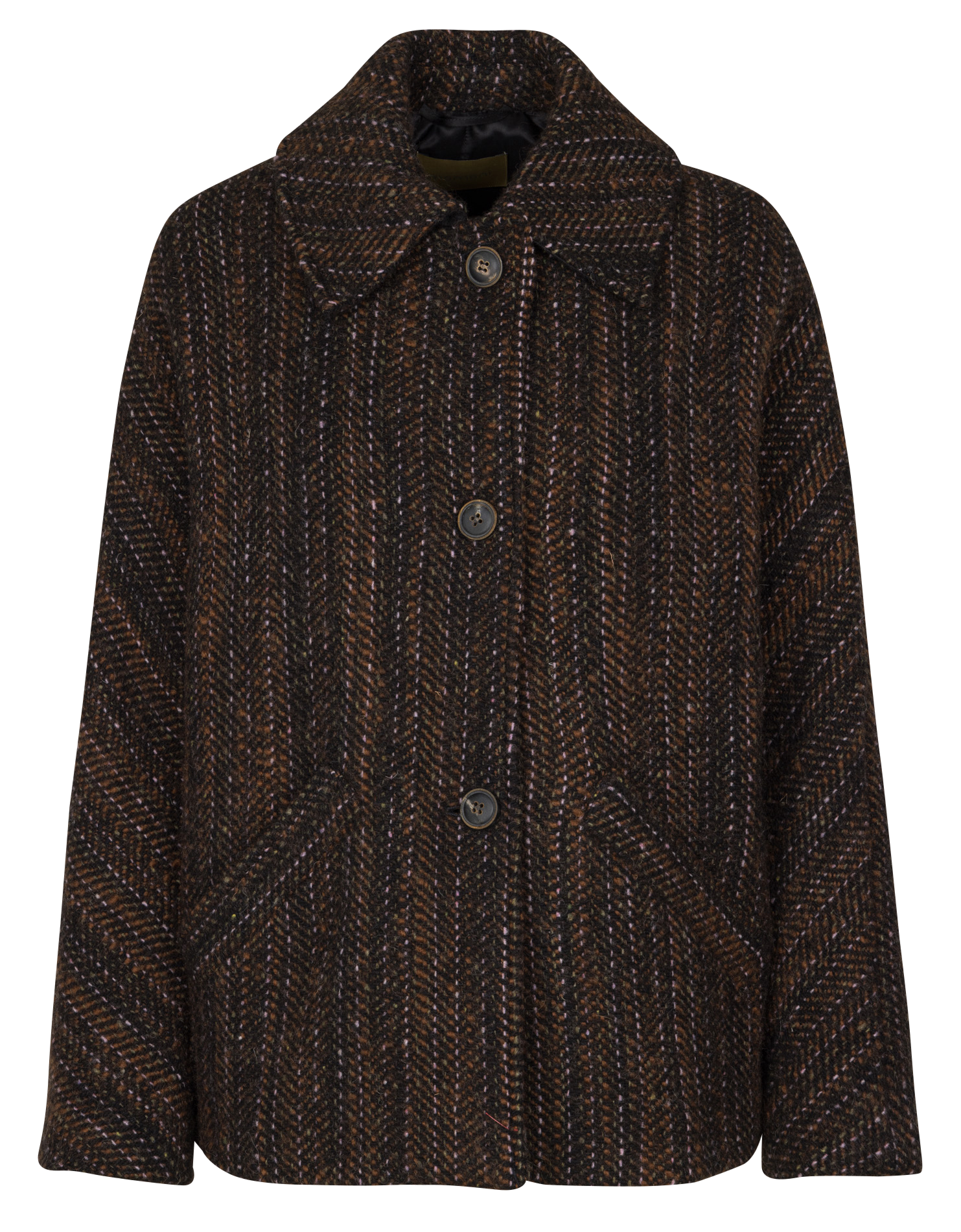 Manteau droit en laine mélangée MOMONI Marron