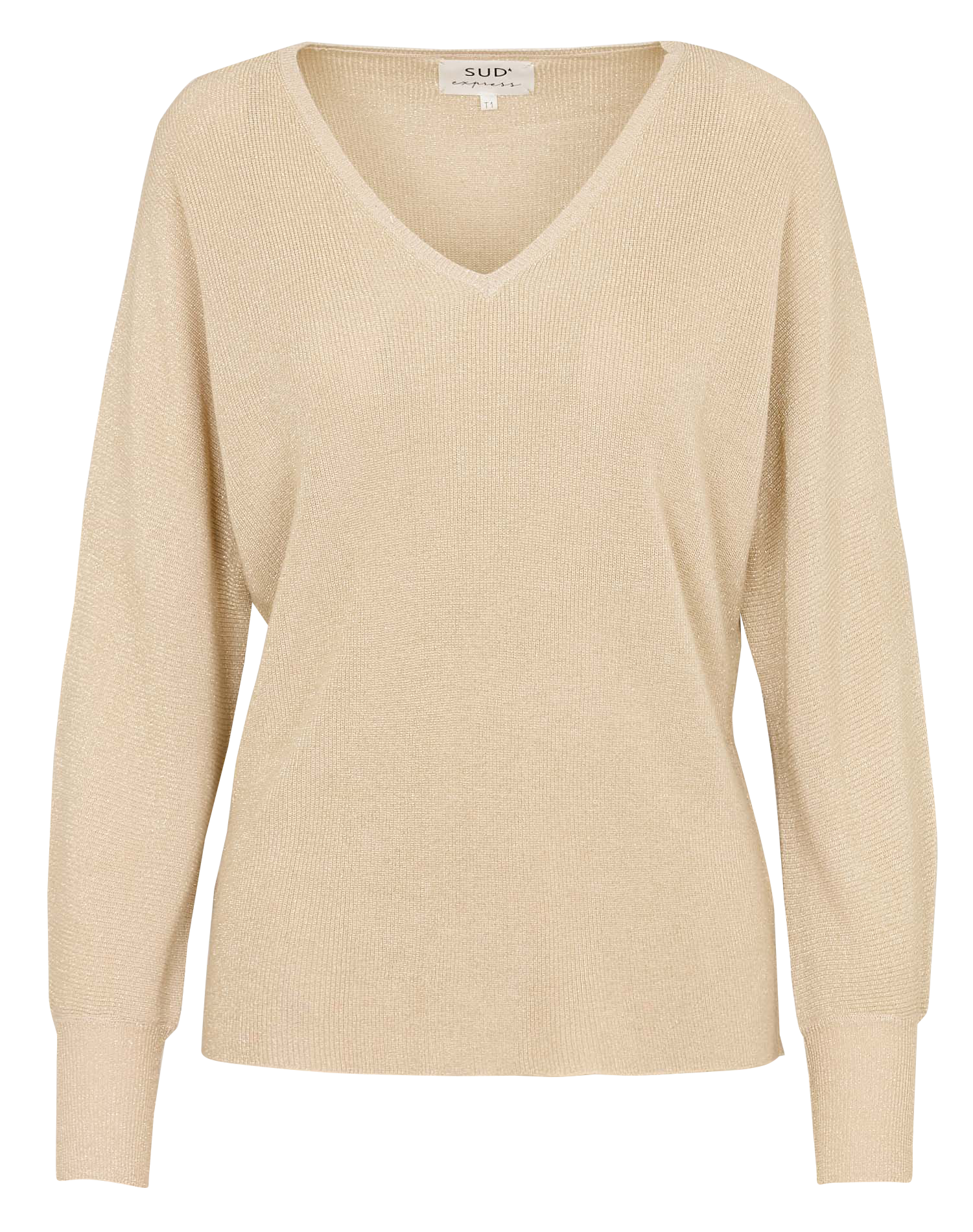Pull ample pailleté manches chauve-souris  SUD EXPRESS Doré