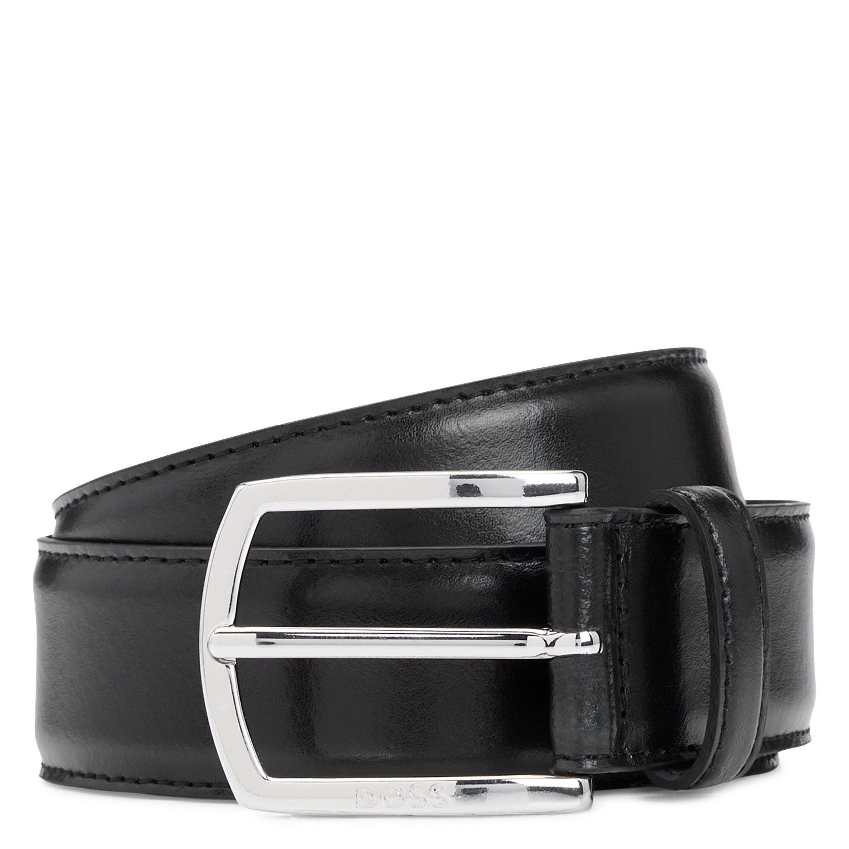 - Buckle closure. - Width: 3 cm.  BOSS Black