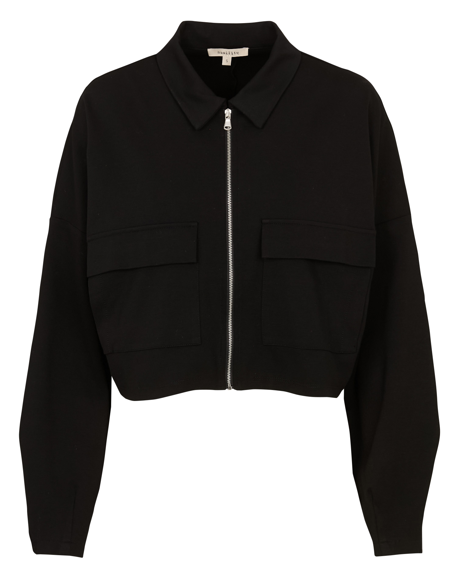 Veste courte droite zippée unie  HUMILITY Noir