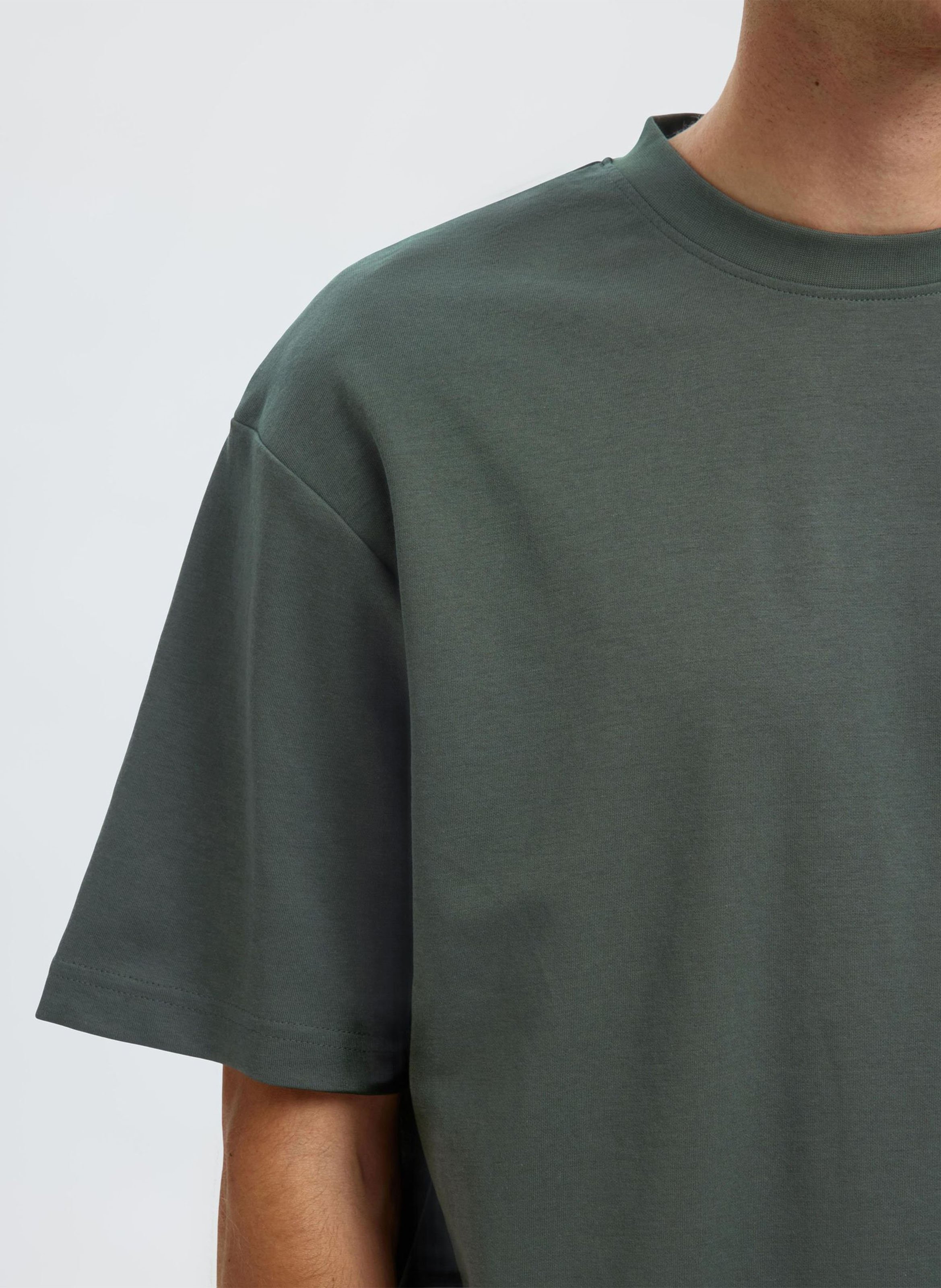 Tee-shirt oversize en coton bio mélangé SELECTED Vert
