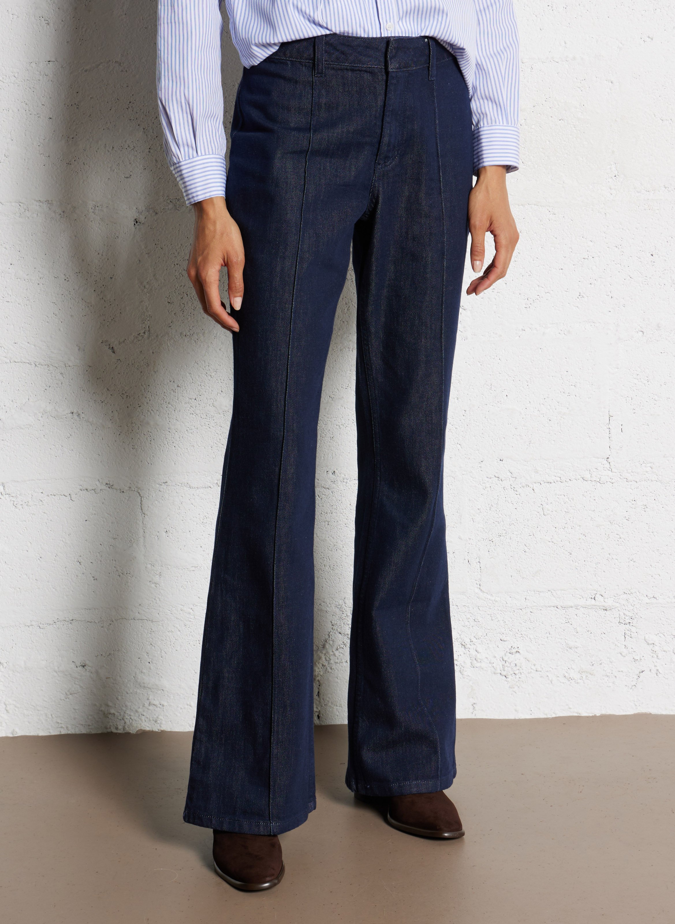 Jean flare en coton mélangé IKKS Bleu