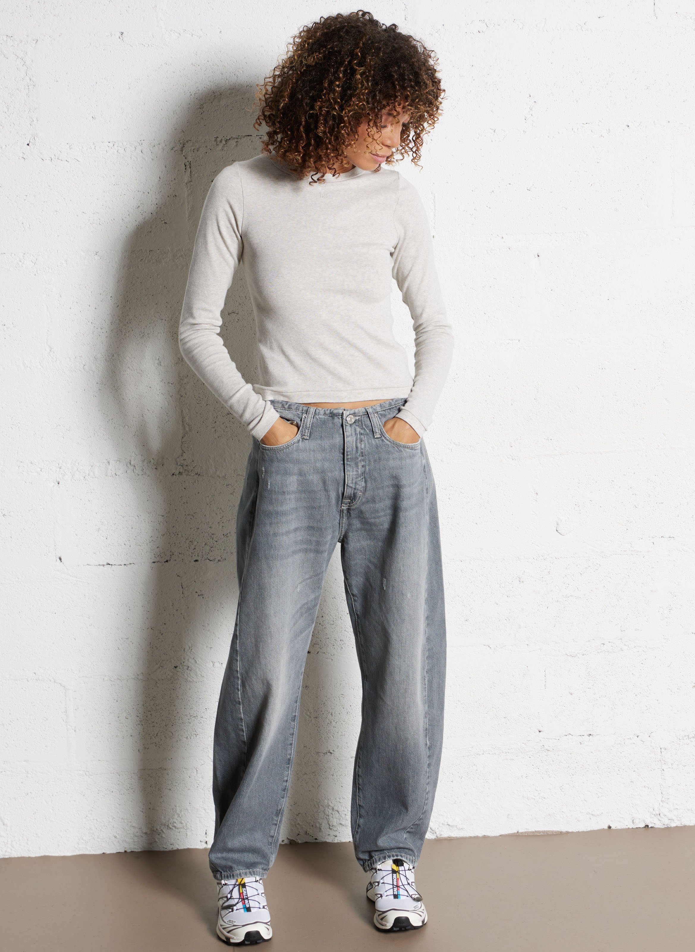 Gestreept T-shirt in marinelook met lange mouwen BELLEROSE Beige