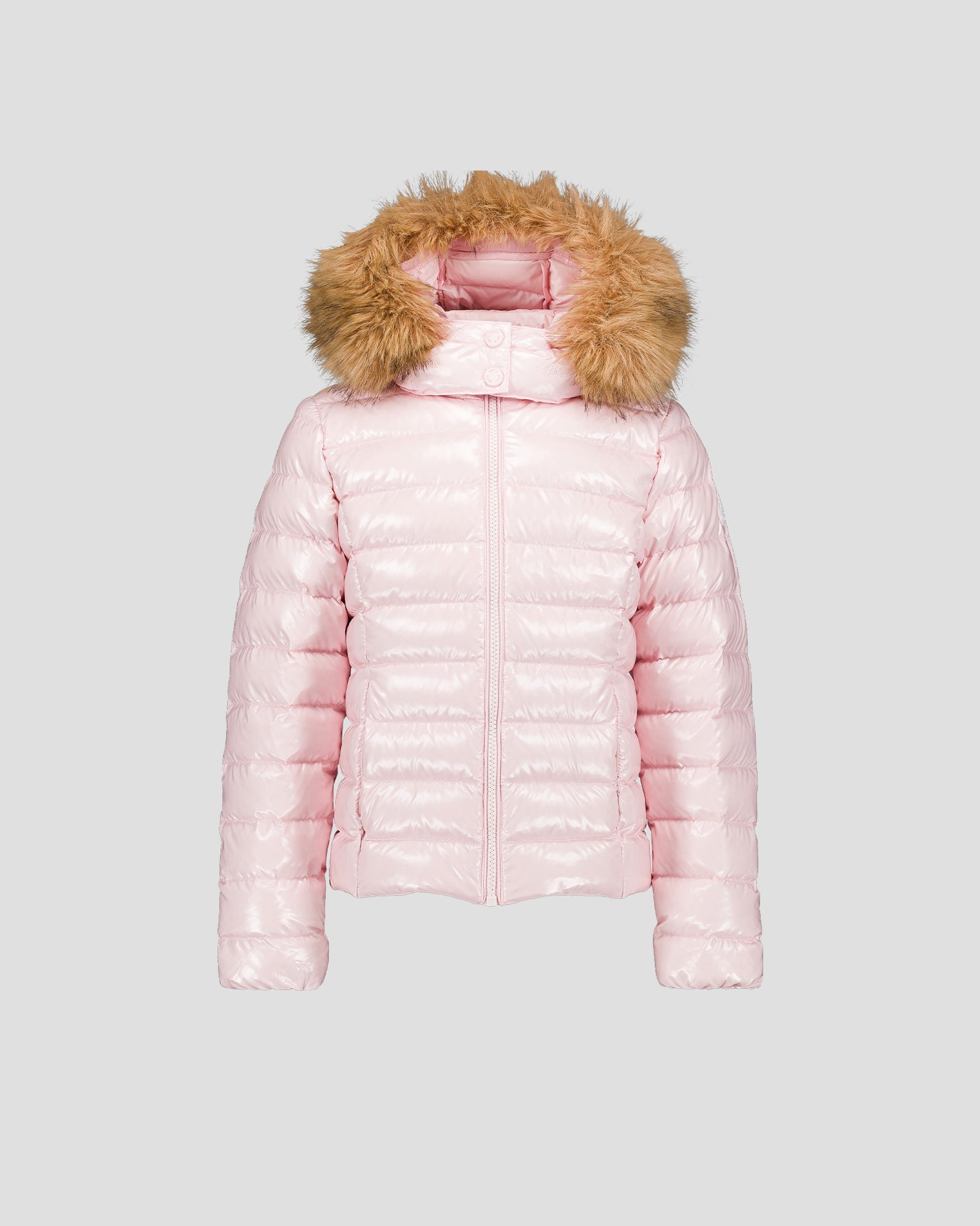 Children's down jacket for extreme cold in lacquered petal pink Olympe JOTT Pink