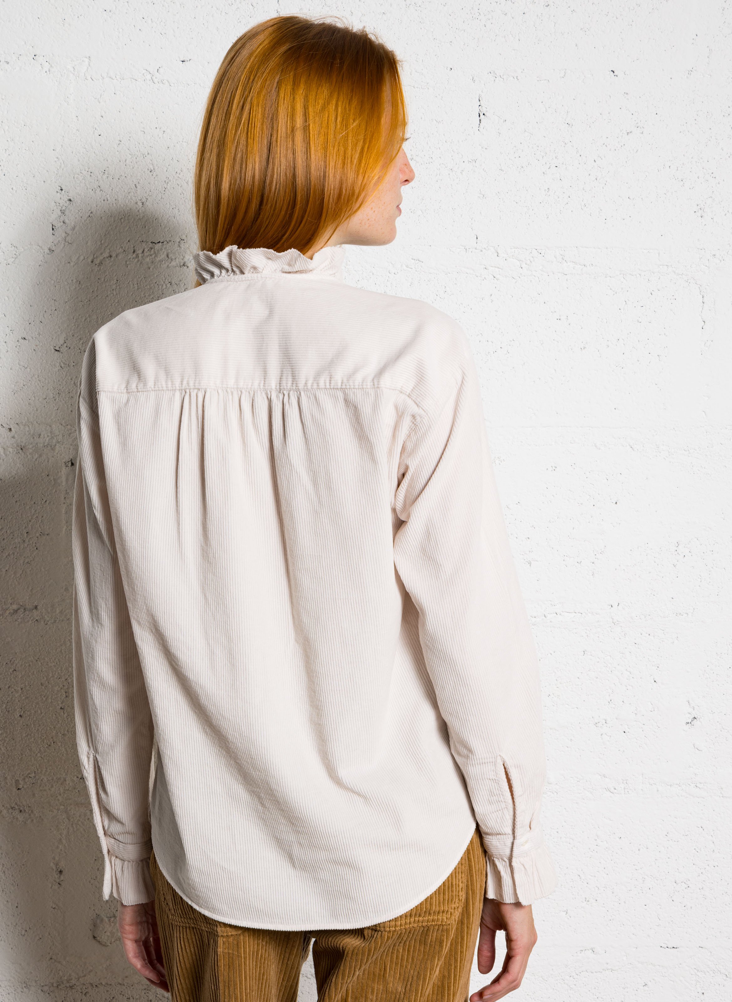 Chemise droite en coton HARTFORD Beige