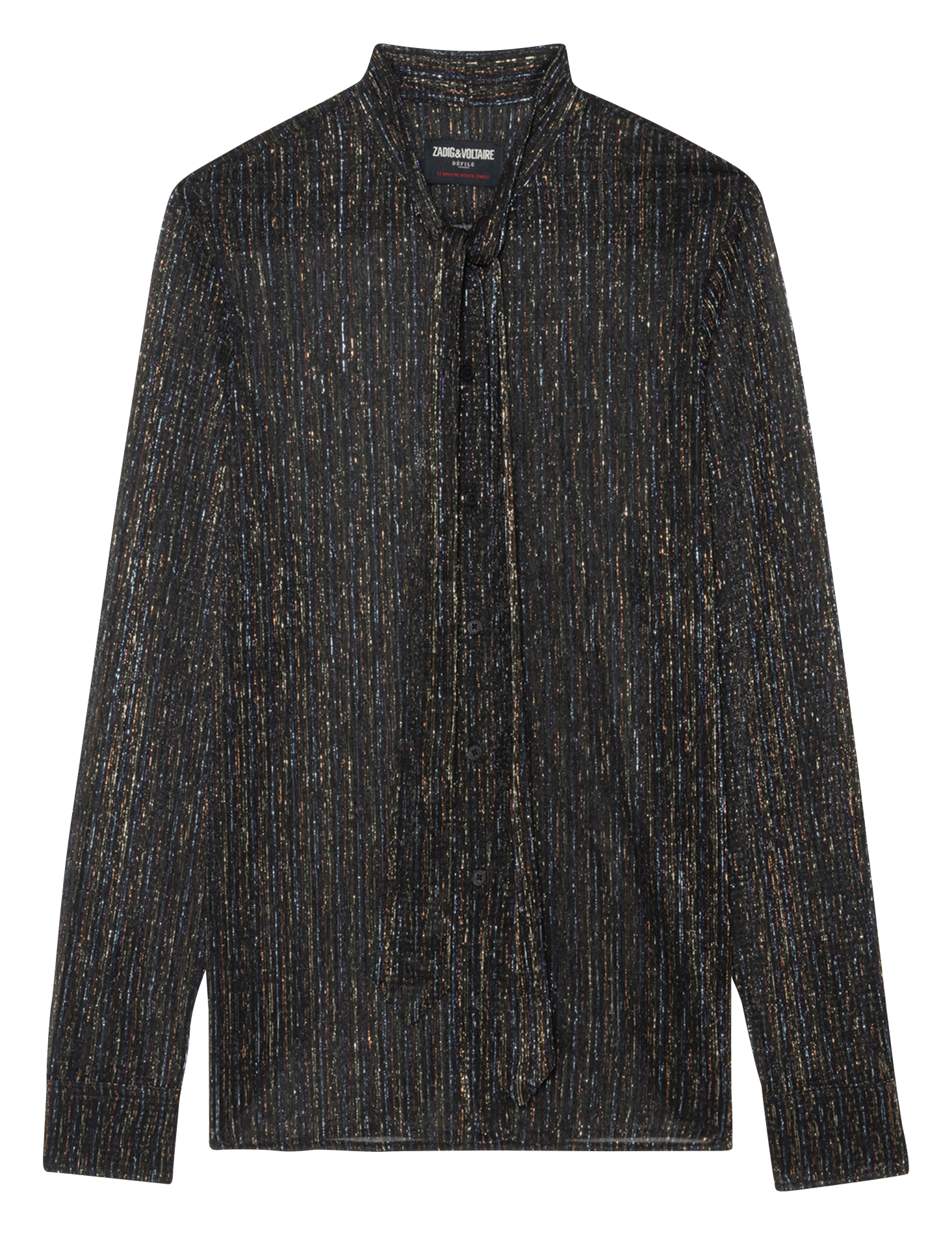 Fitted shirt with transparent Lavallière collar ZADIG&VOLTAIRE Black