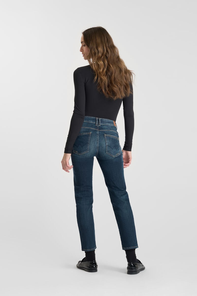 High-waisted push-up slim jeans, 7/8 length LE TEMPS DES CERISES Blue
