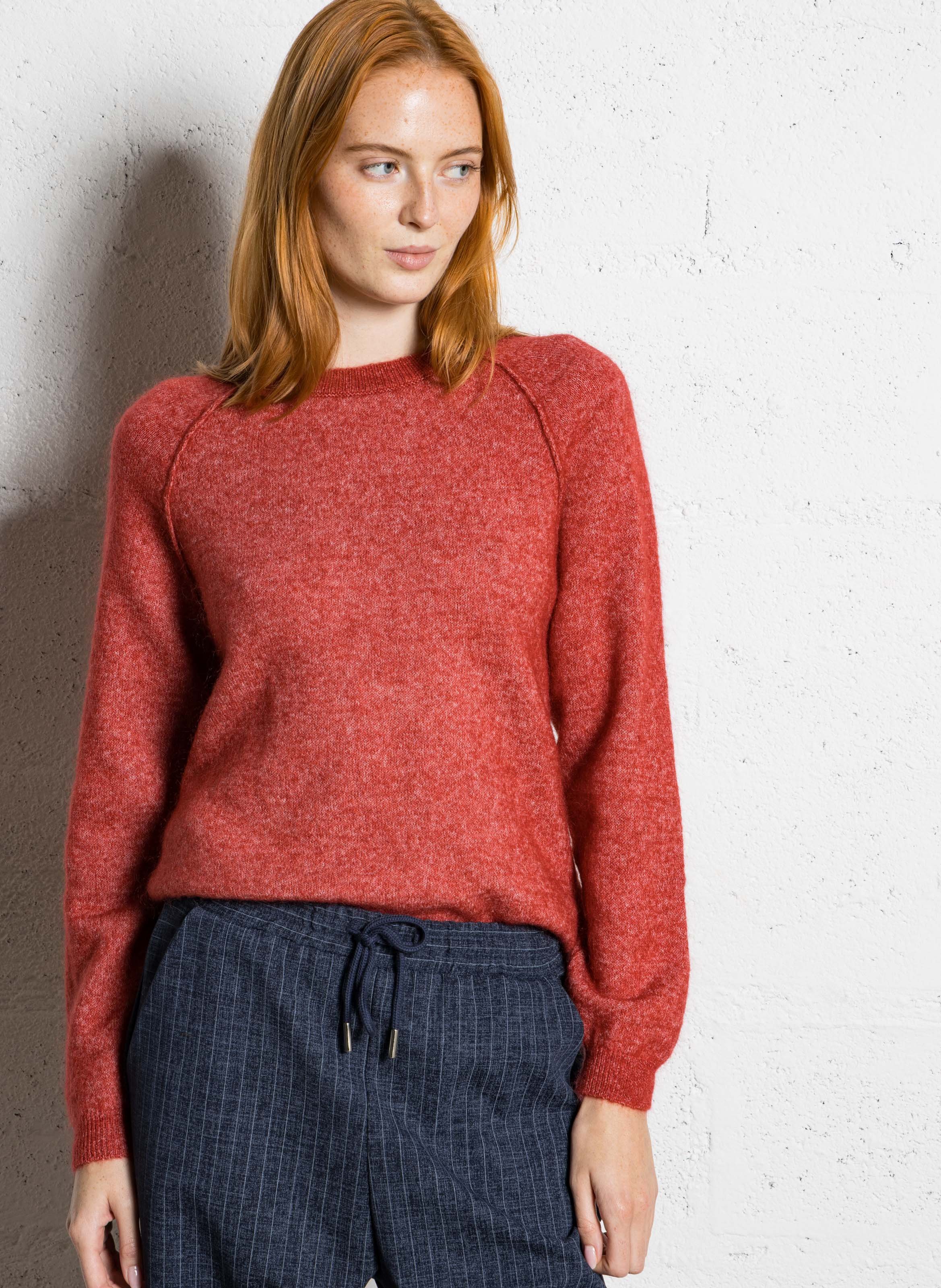 Pull droit col rond en laine mélangée SUD EXPRESS