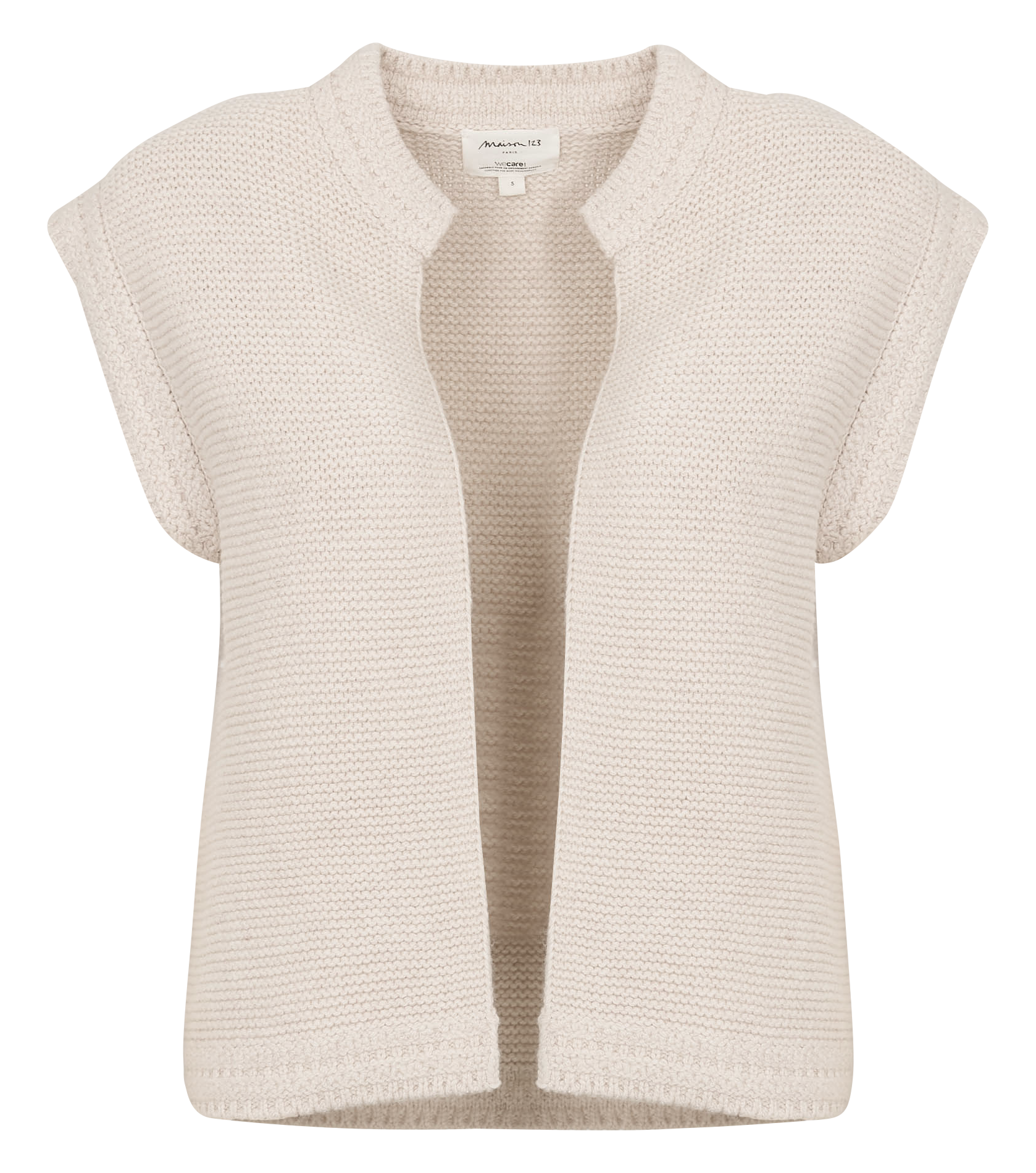 Sleeveless mixed cotton vest MAISON 123 White