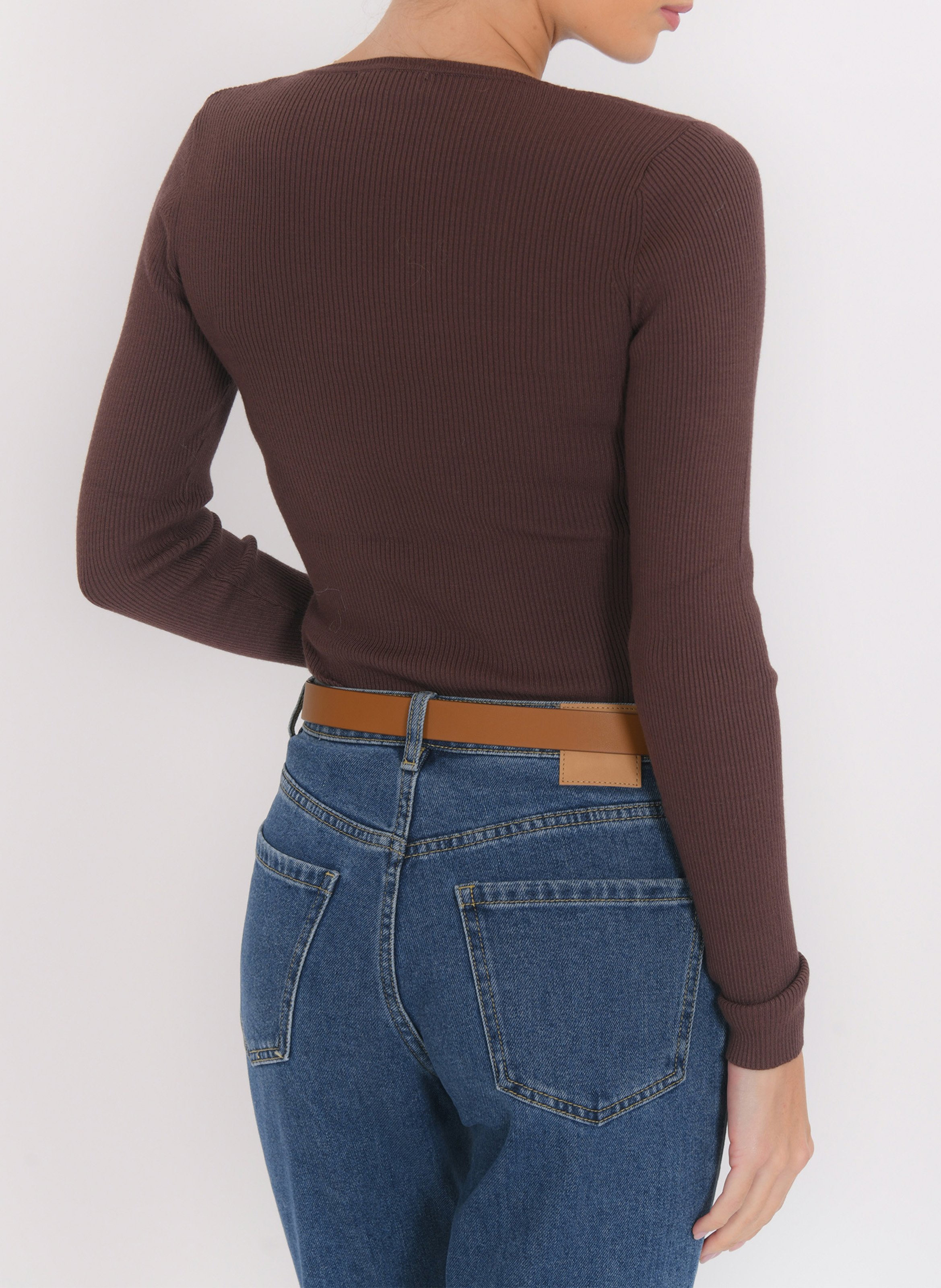 Kurzärmliger Pullover mit Rundhalsausschnitt KOOKAI Braun