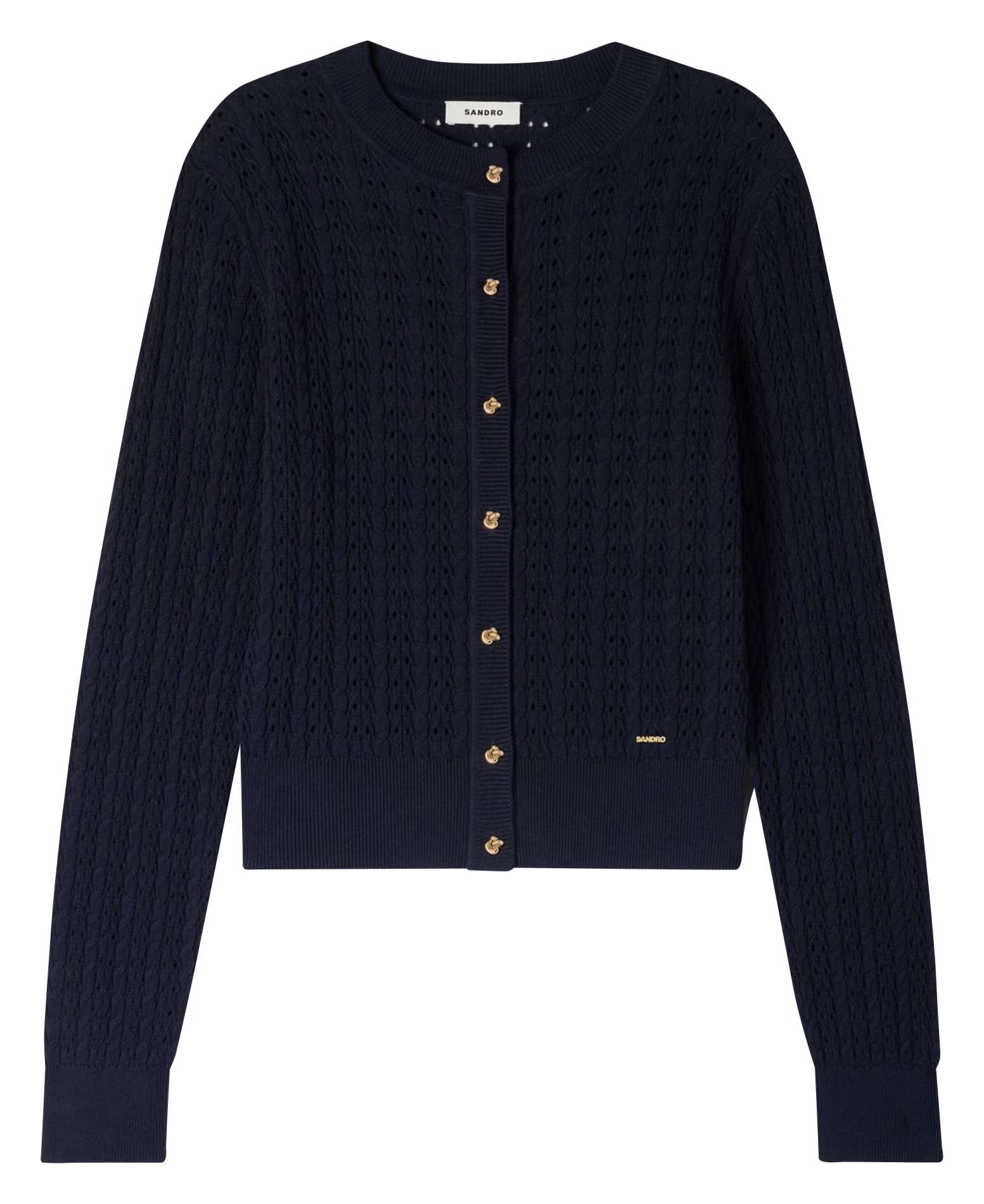 Gebreid vest met knoopsluiting in fantasiepatroon SANDRO Blauw