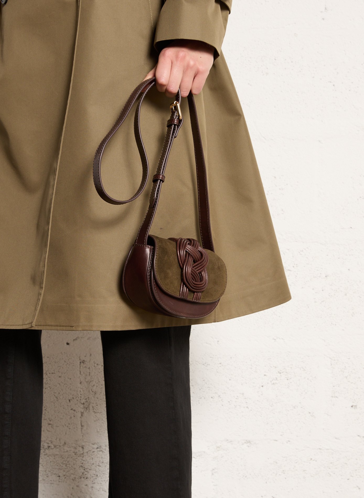 Sac bandoulière en cuir MAISON 123 Marron