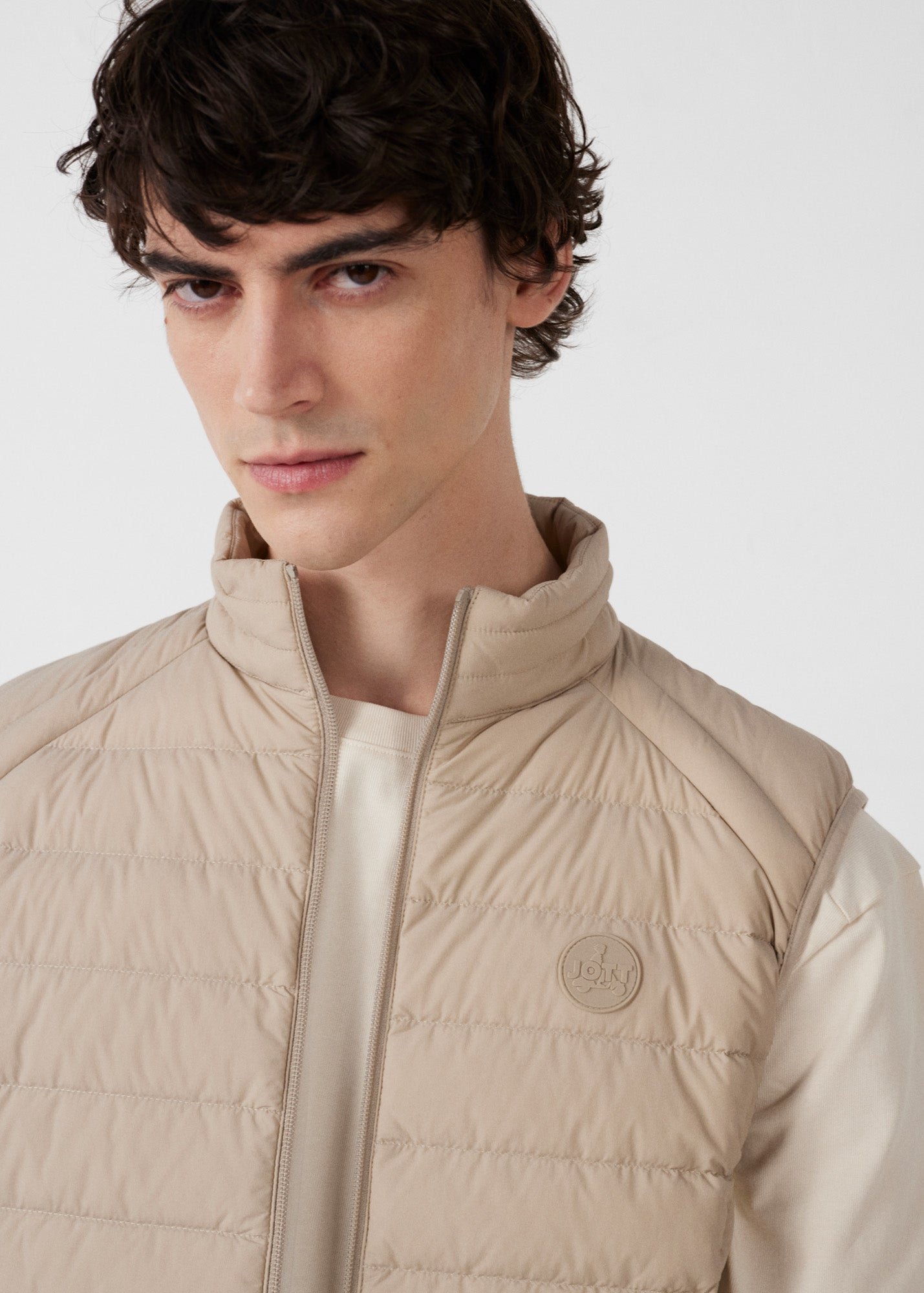 Stretch sleeveless puffer jacket Arafo JOTT Beige