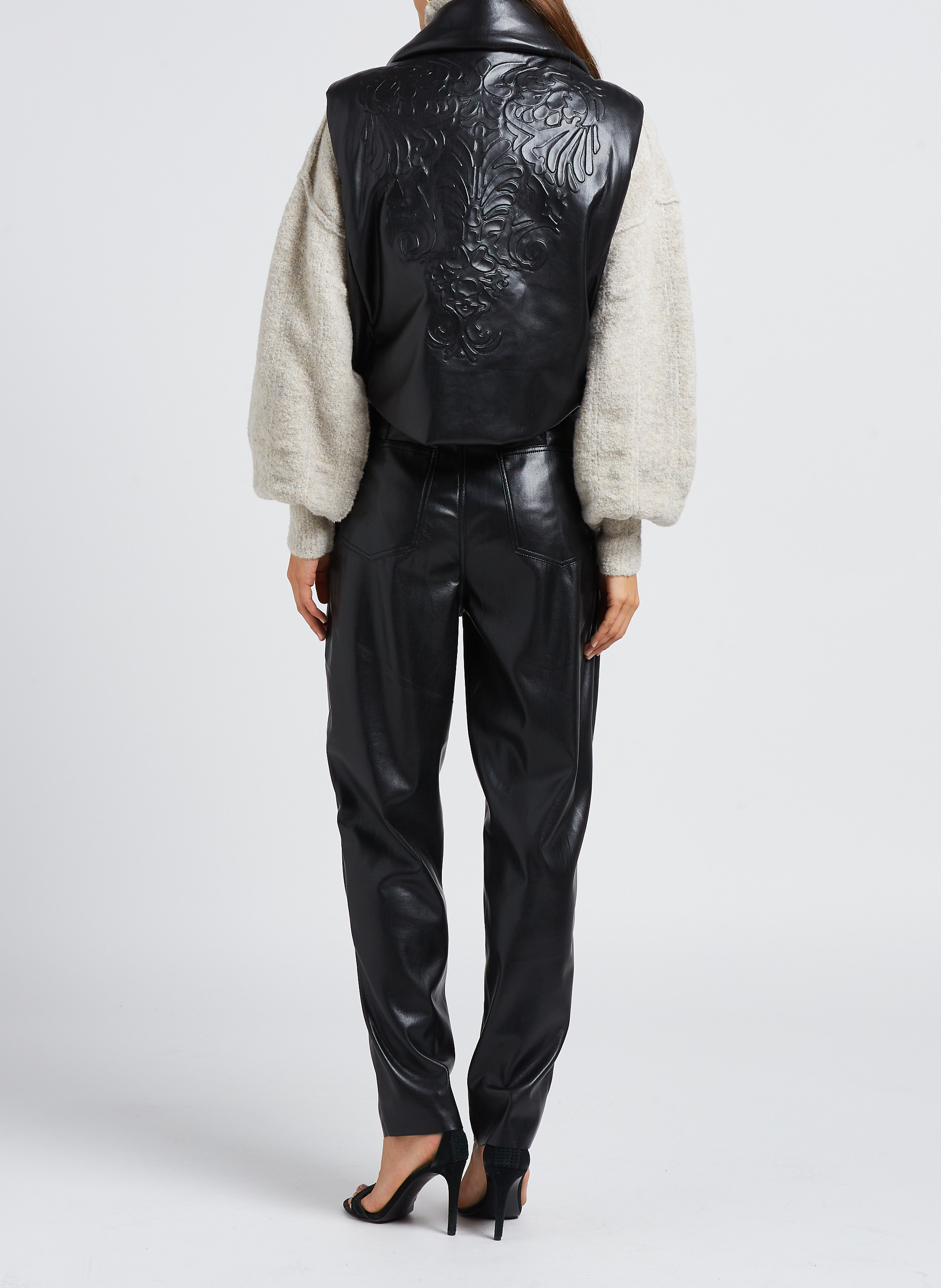 Karottenhose in Leder-Optik MES DEMOISELLES Schwarz