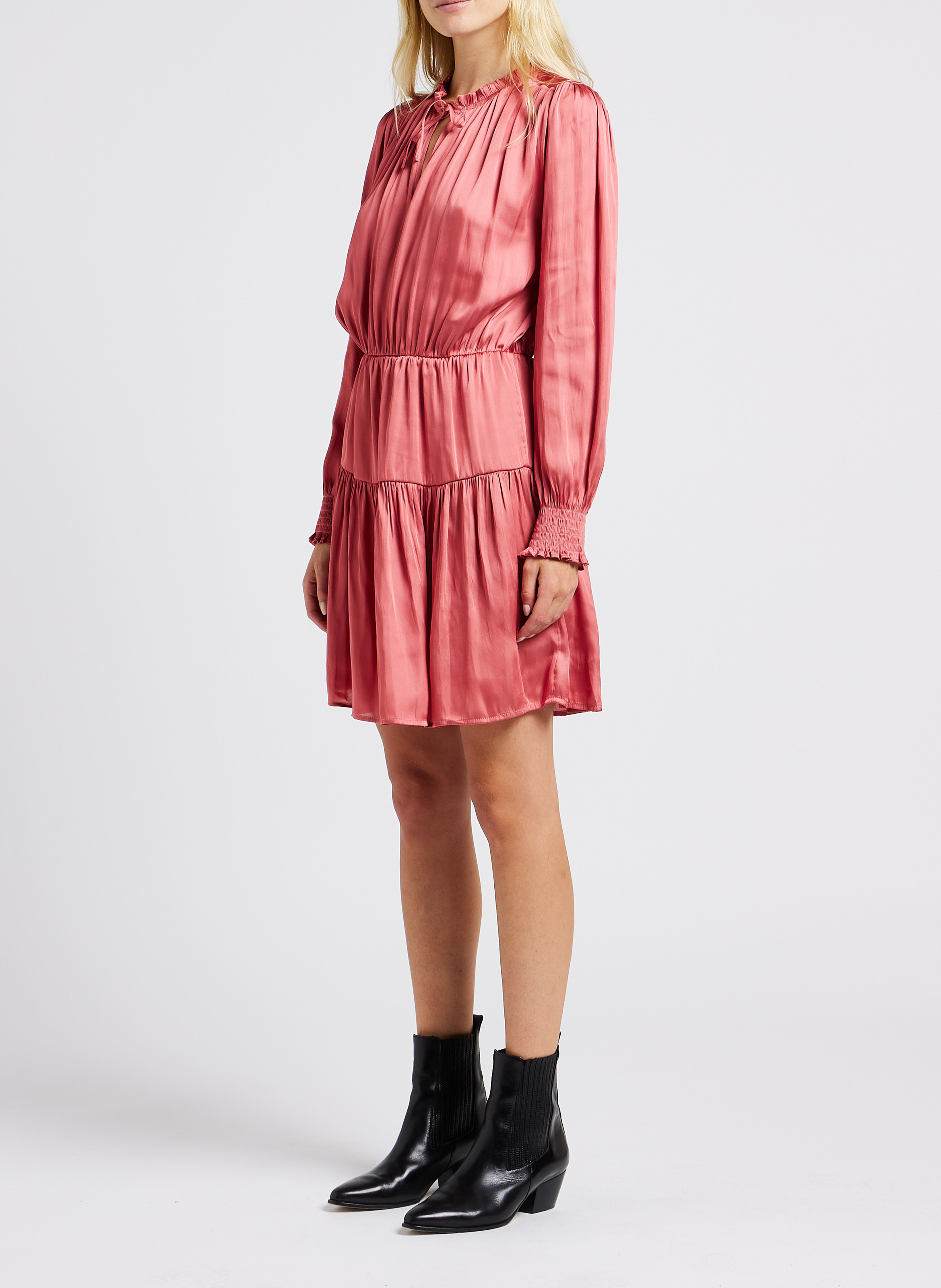 Robe courte droite encolure ronde GRACE ET MILA Rose