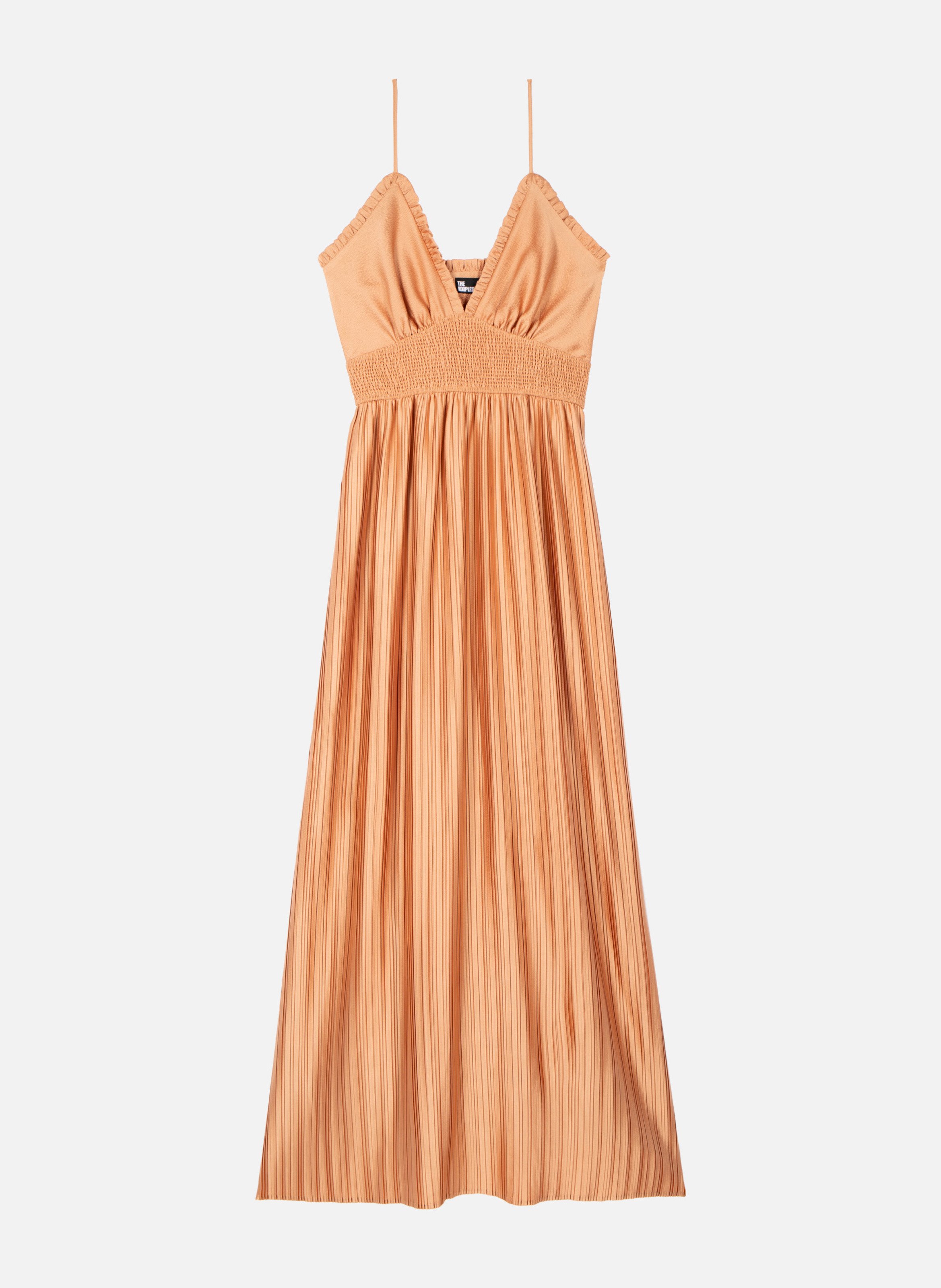 Long pleated dress THE KOOPLES Brown