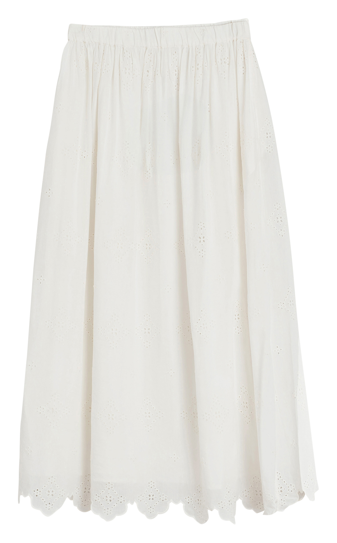 Ausgestellter Rock mit elastischen Stickereien INDI & COLD