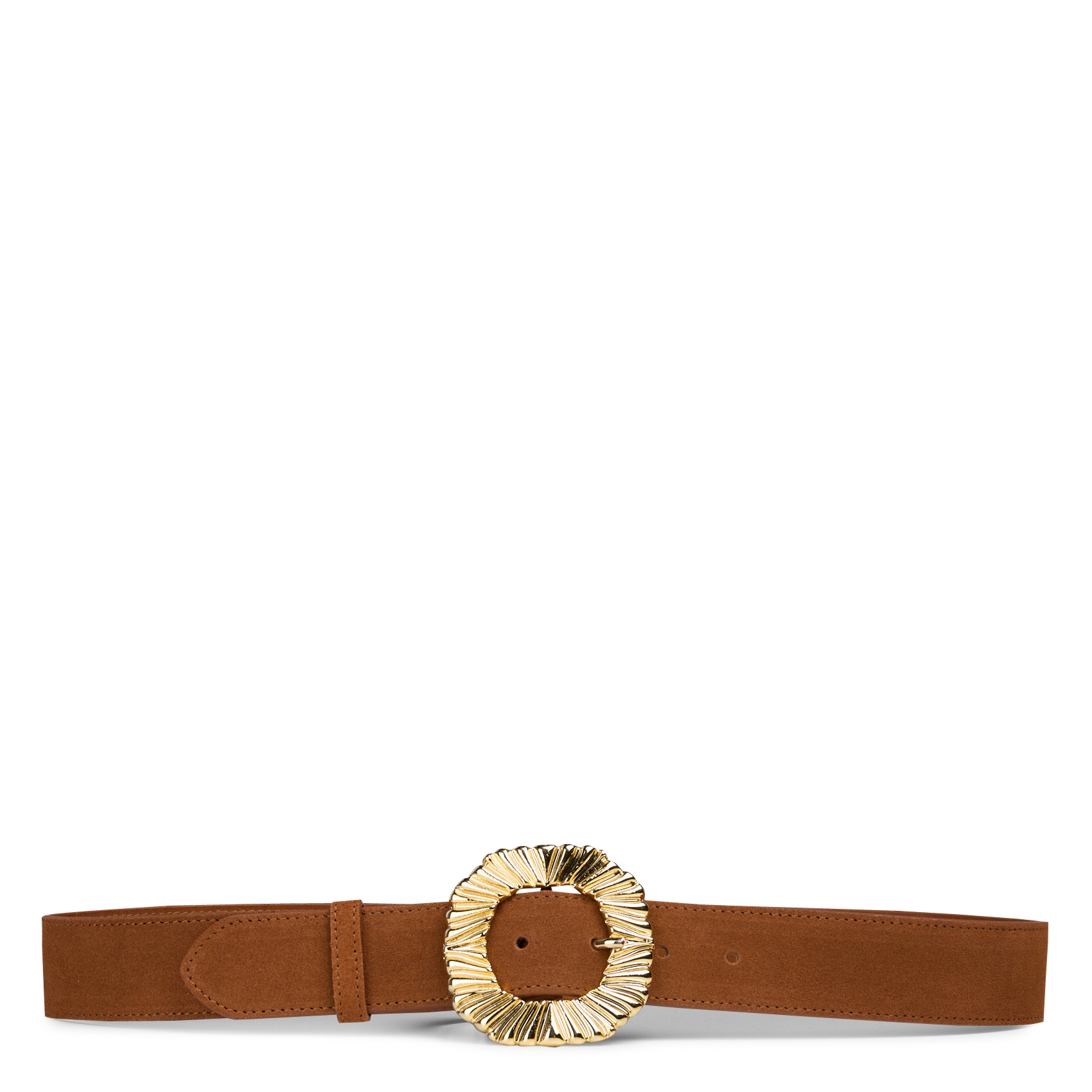 Veloursledergürtel mit Schnalle MAISON 123 Beige