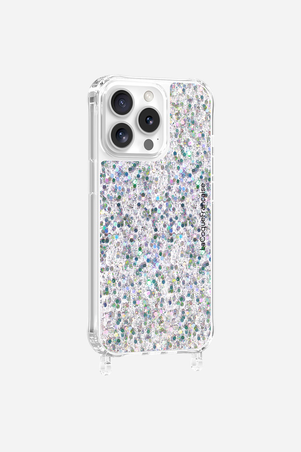 Phone case with holographic glitter rings for iPhone 13 Pro LA COQUE FRANCAISE Silver