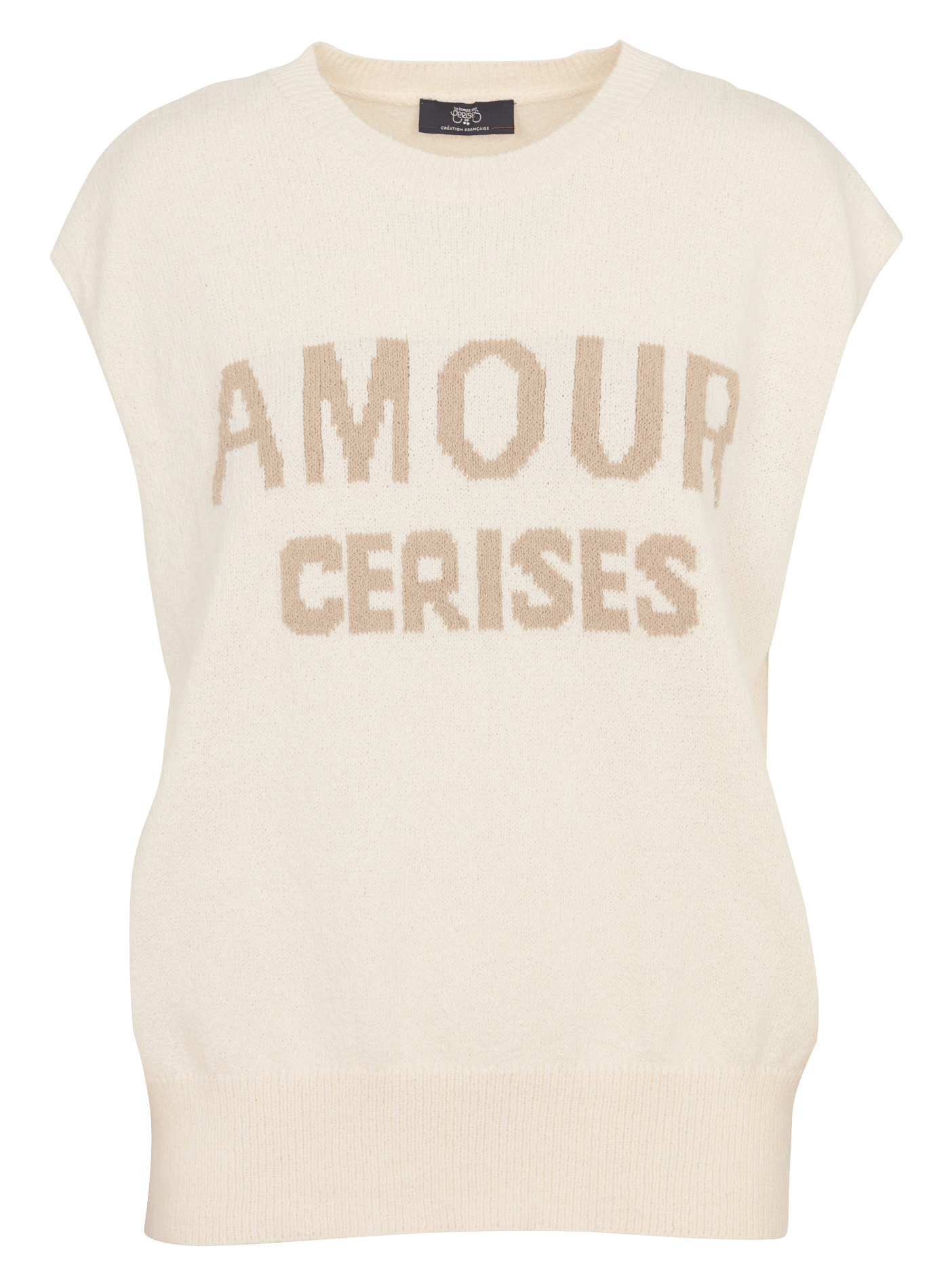 Jacquard-Pullunder aus Baumwoll-Mix mit Rundhalsausschnitt LE TEMPS DES CERISES Blau