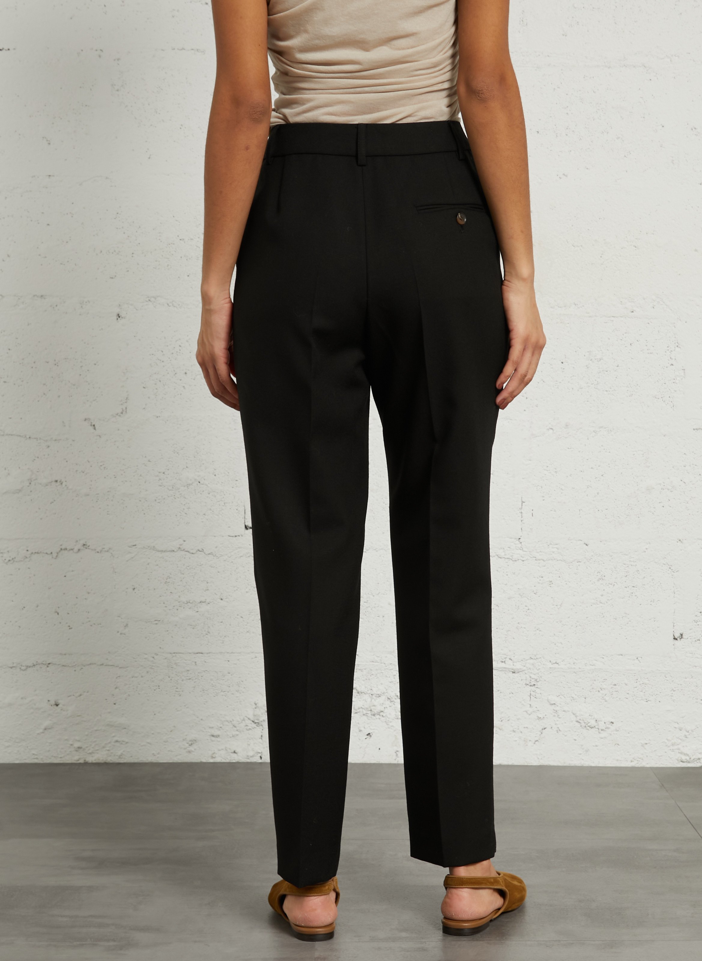 Broekpak van effen wollen stof SOEUR Zwart