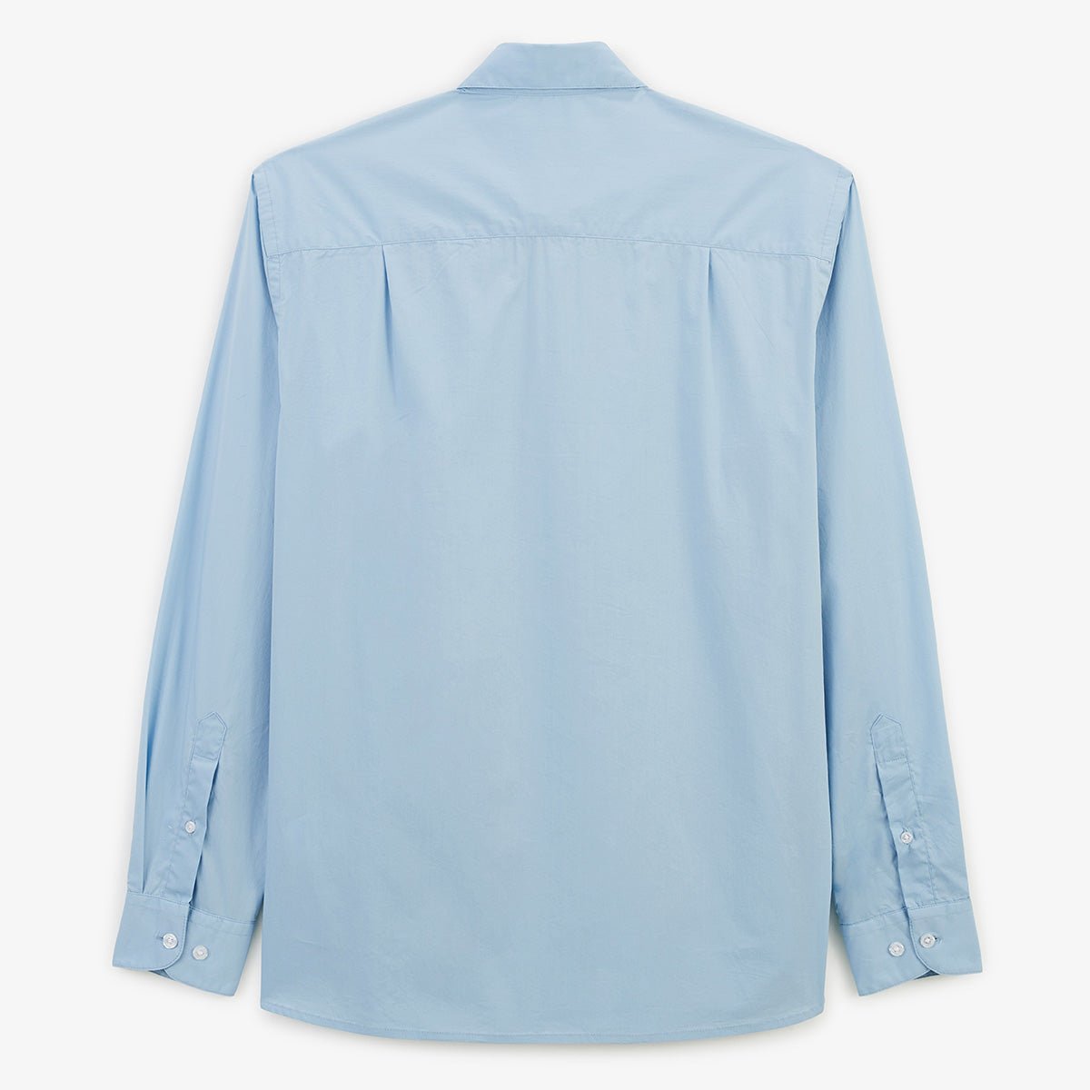 Solid color long-sleeve cotton stretch shirt SERGE BLANCO Blue