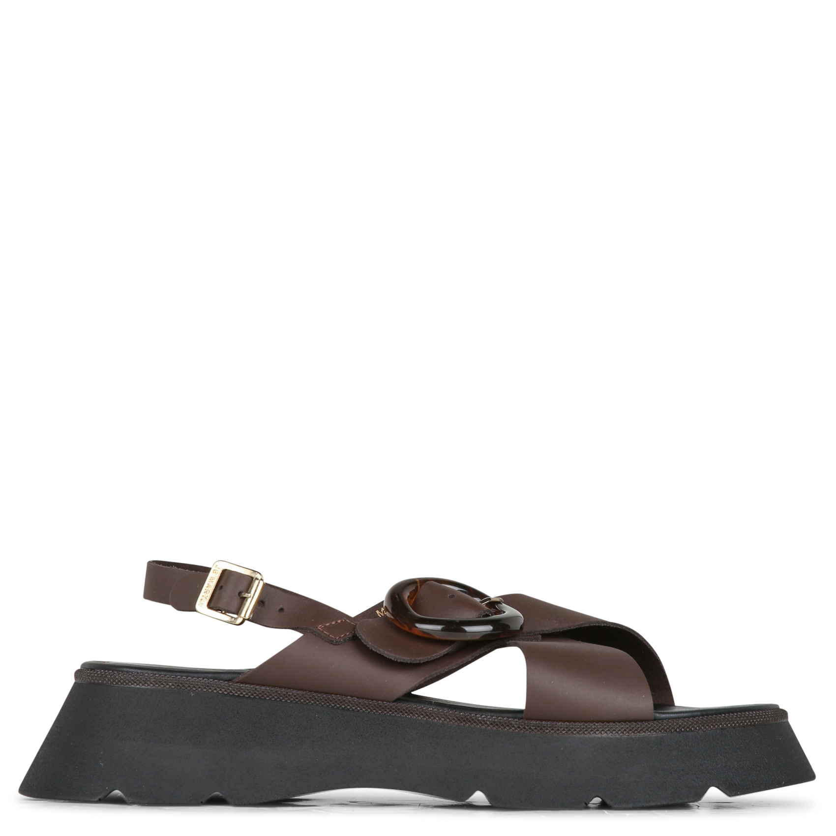 Sandales compensées unies en cuir  JB MARTIN