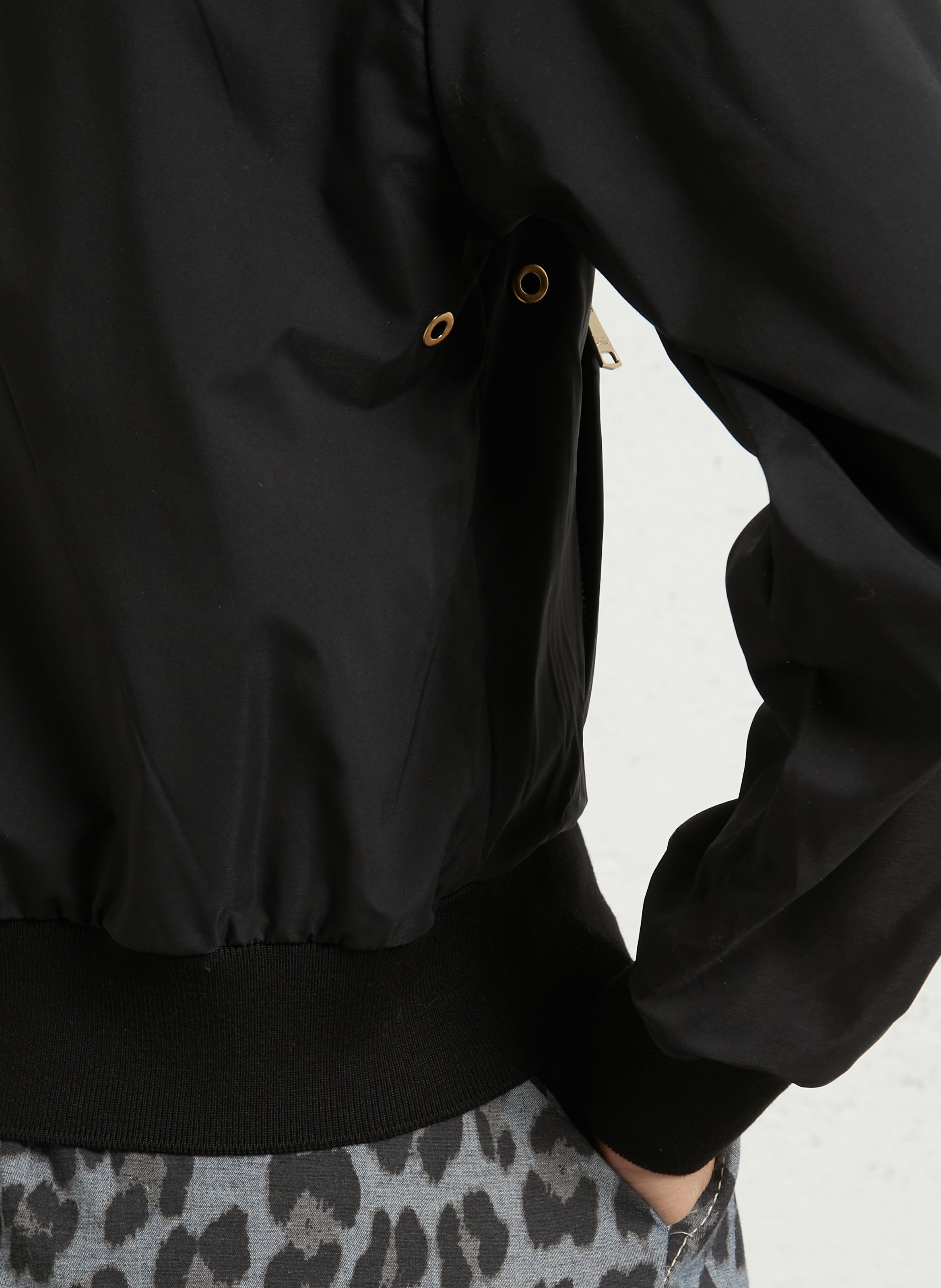 Veste droite col teddy BOMBERS ORIGINAL Noir