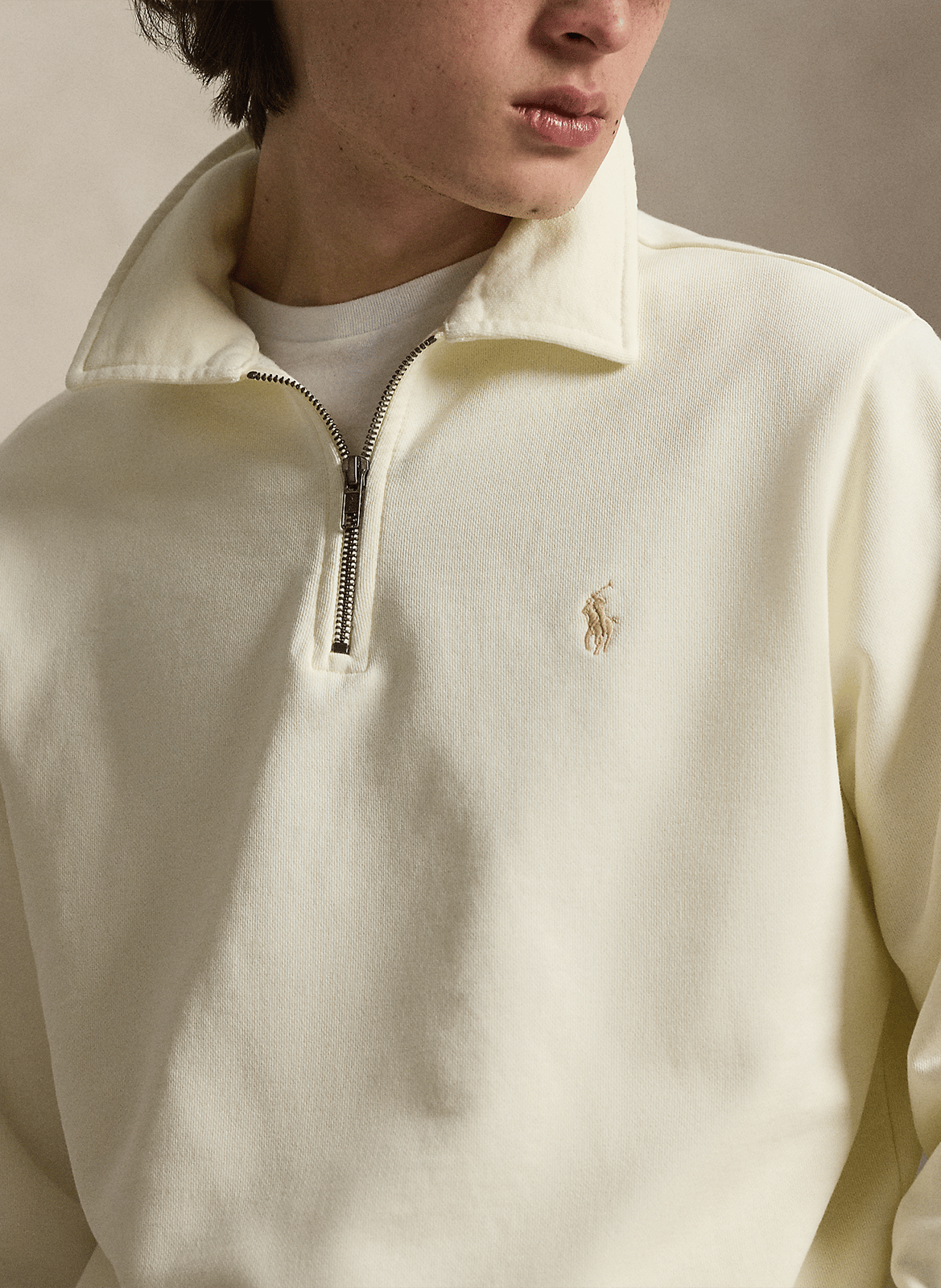 Straight fit classic collar cotton shirt POLO RALPH LAUREN Beige