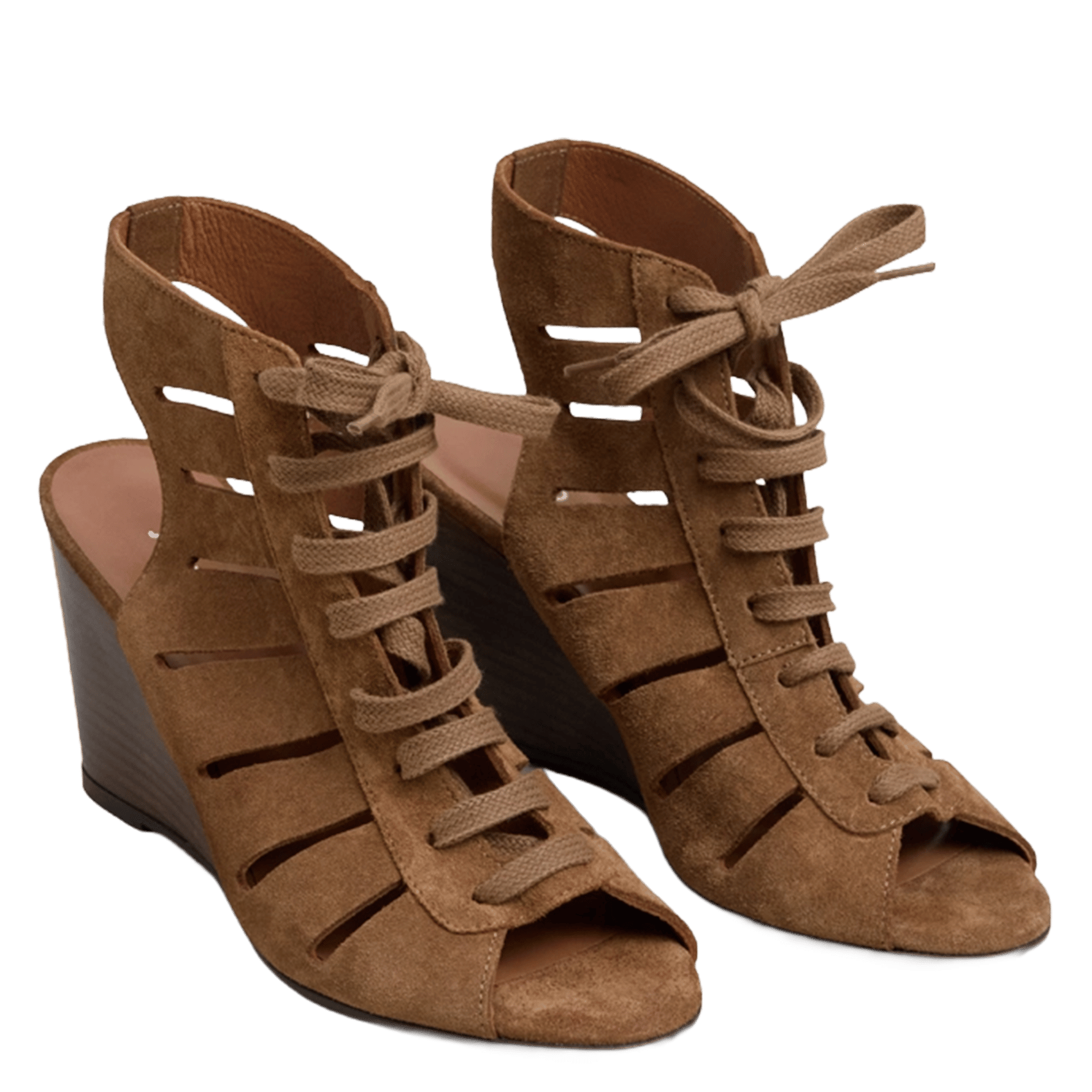 Soft leather wedge sandals JONAK Brown
