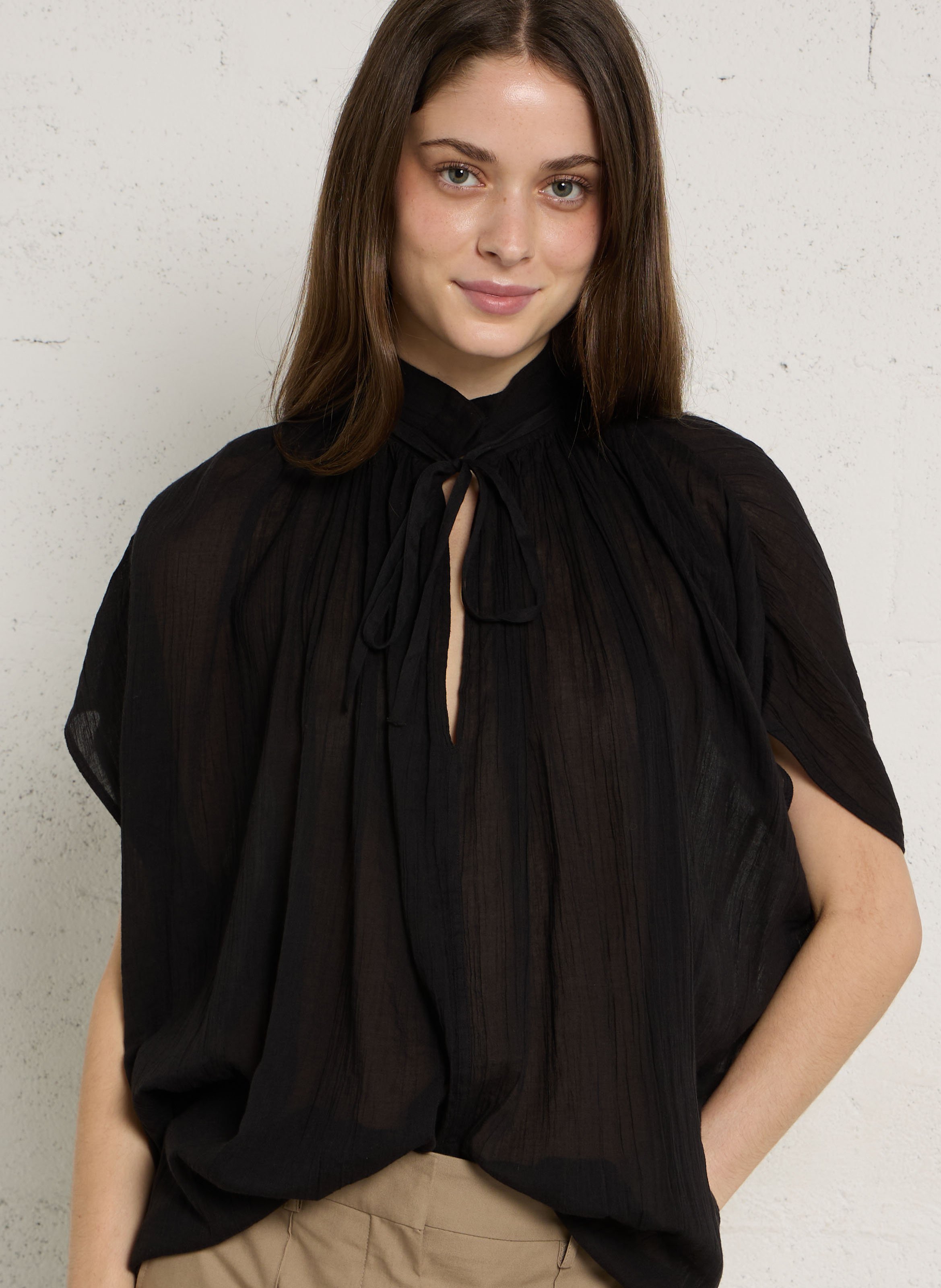 Top ample sans manches uni LAURENCE BRAS Noir
