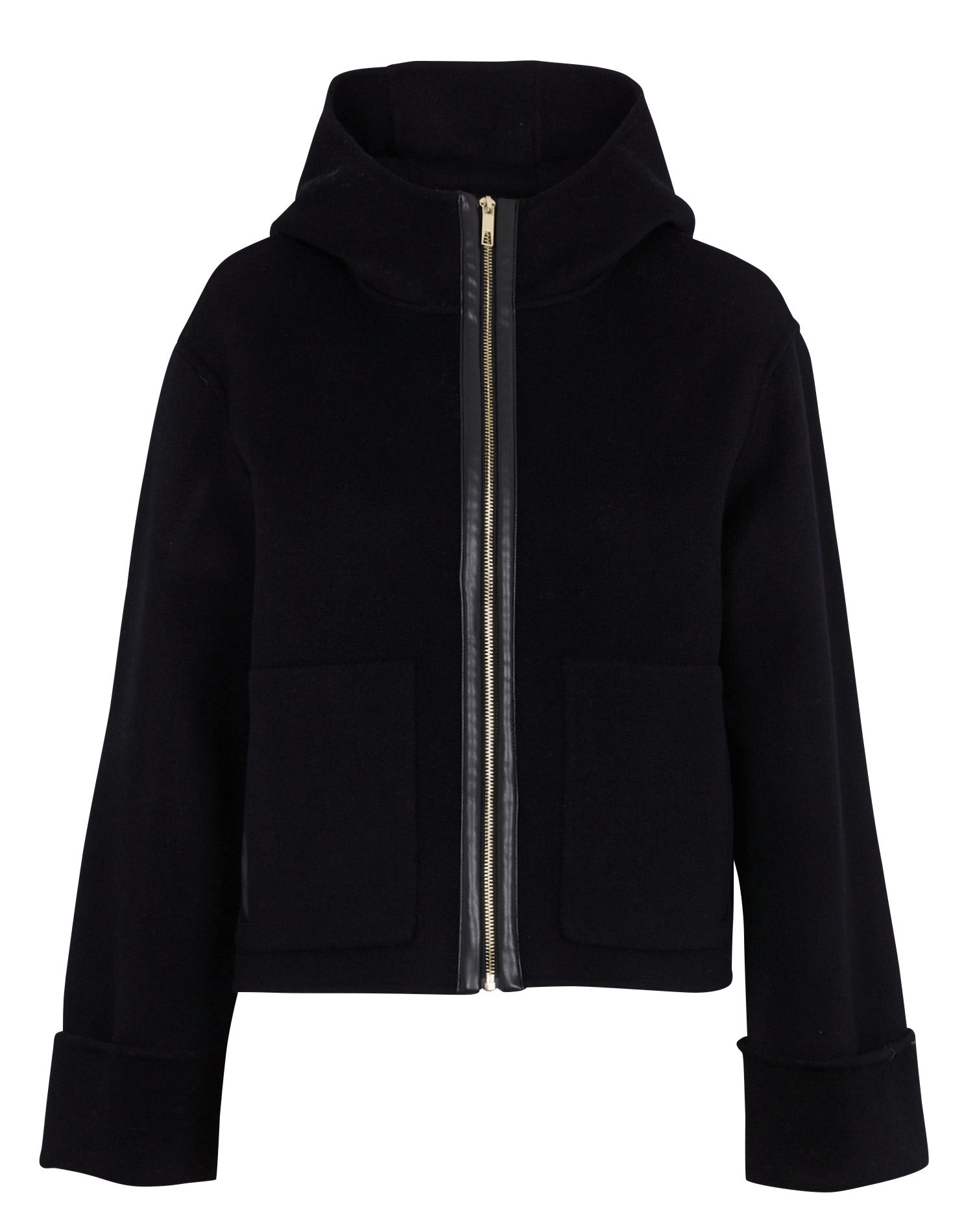 Manteau court à manches larges en laine mélangée ZAPA Bleu