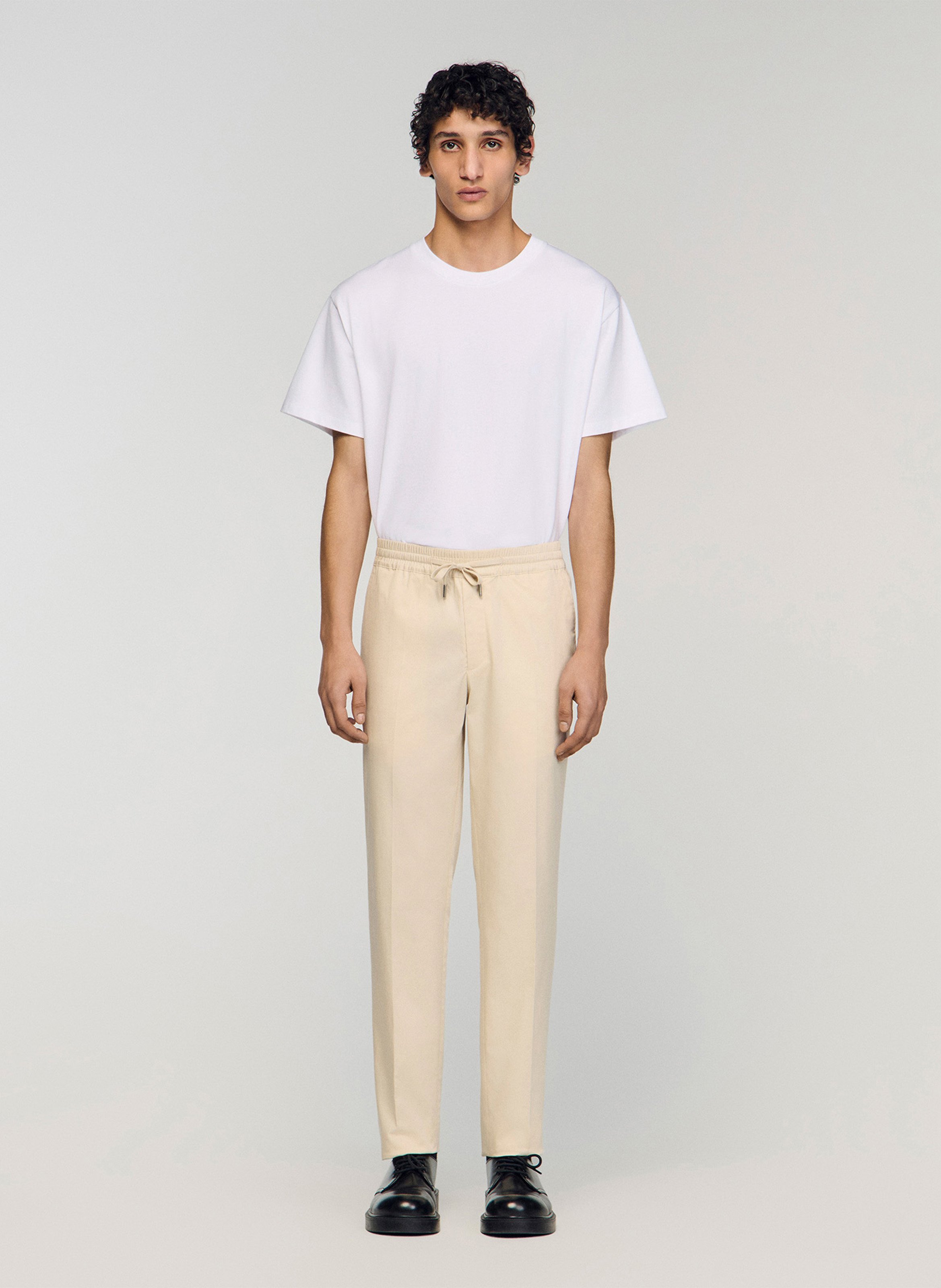 Chino met koordje | katoenblend SANDRO Beige